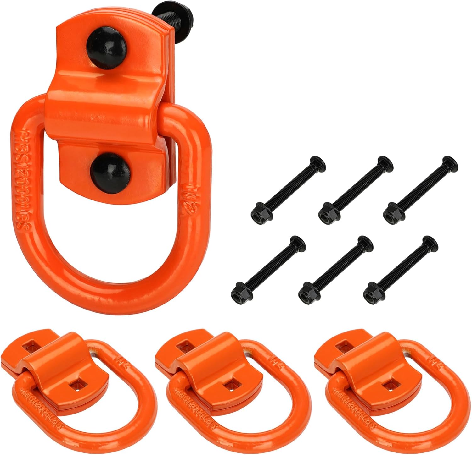 Srora 4PCS 1/2'' Heavy Duty BoltOn D Ring, Large Trailer Tie Down Anchor