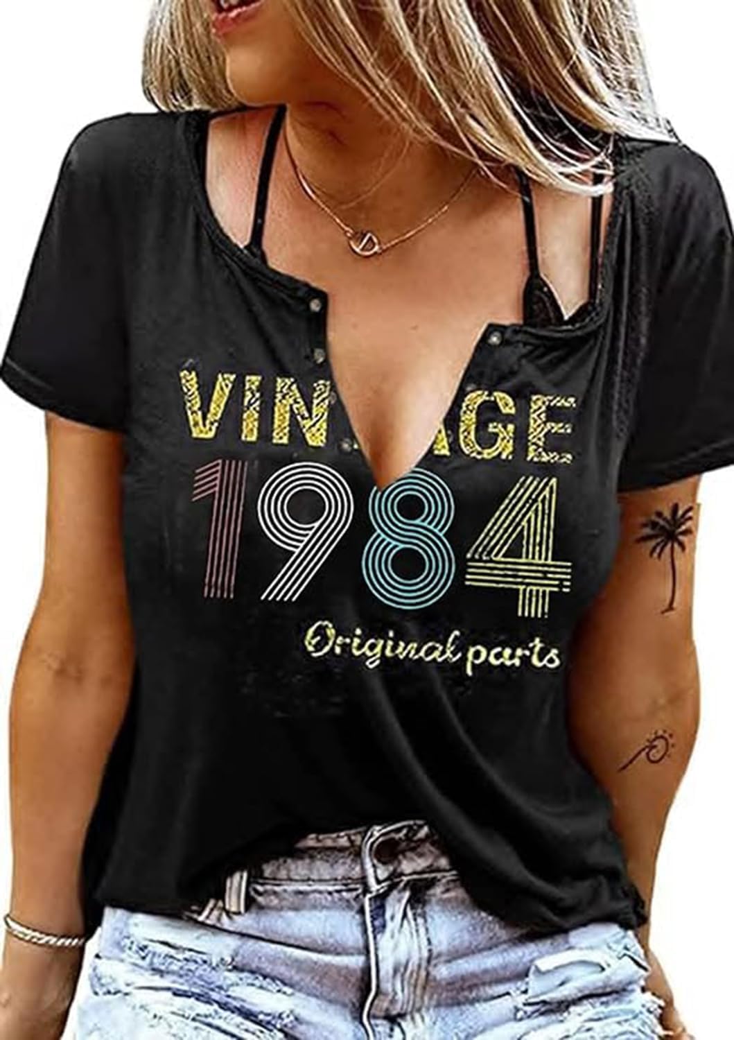 YXVVMQ40th Birthday Gift Womens T Shirt Vintage 1984 Shirt for Women 40th Birthday Gifts T Shirt Retro Birthday Party Top for Women