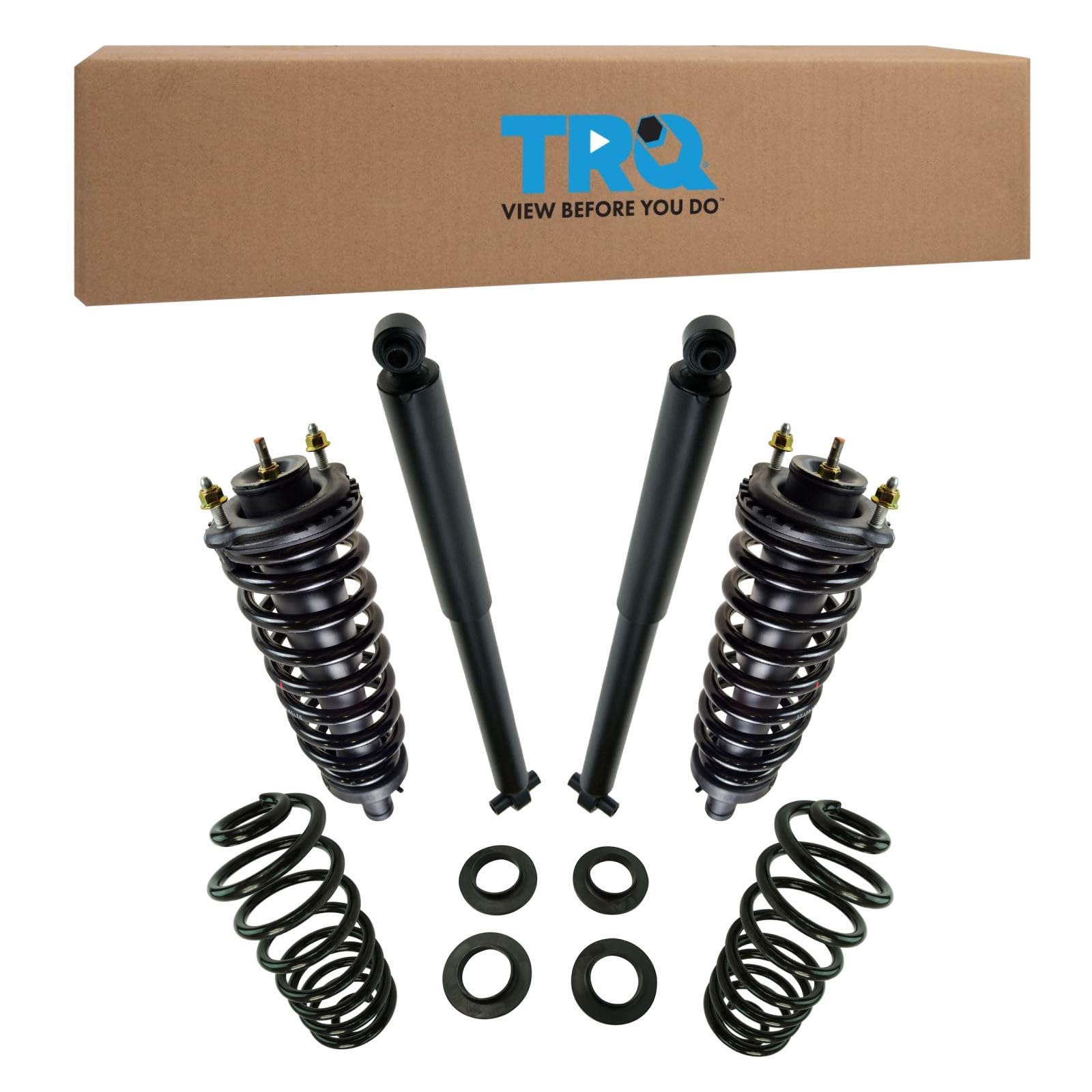 TRQ Complete Strut Assembly Shock Absorbers &amp; Rear Conversion Spring Kit for GM