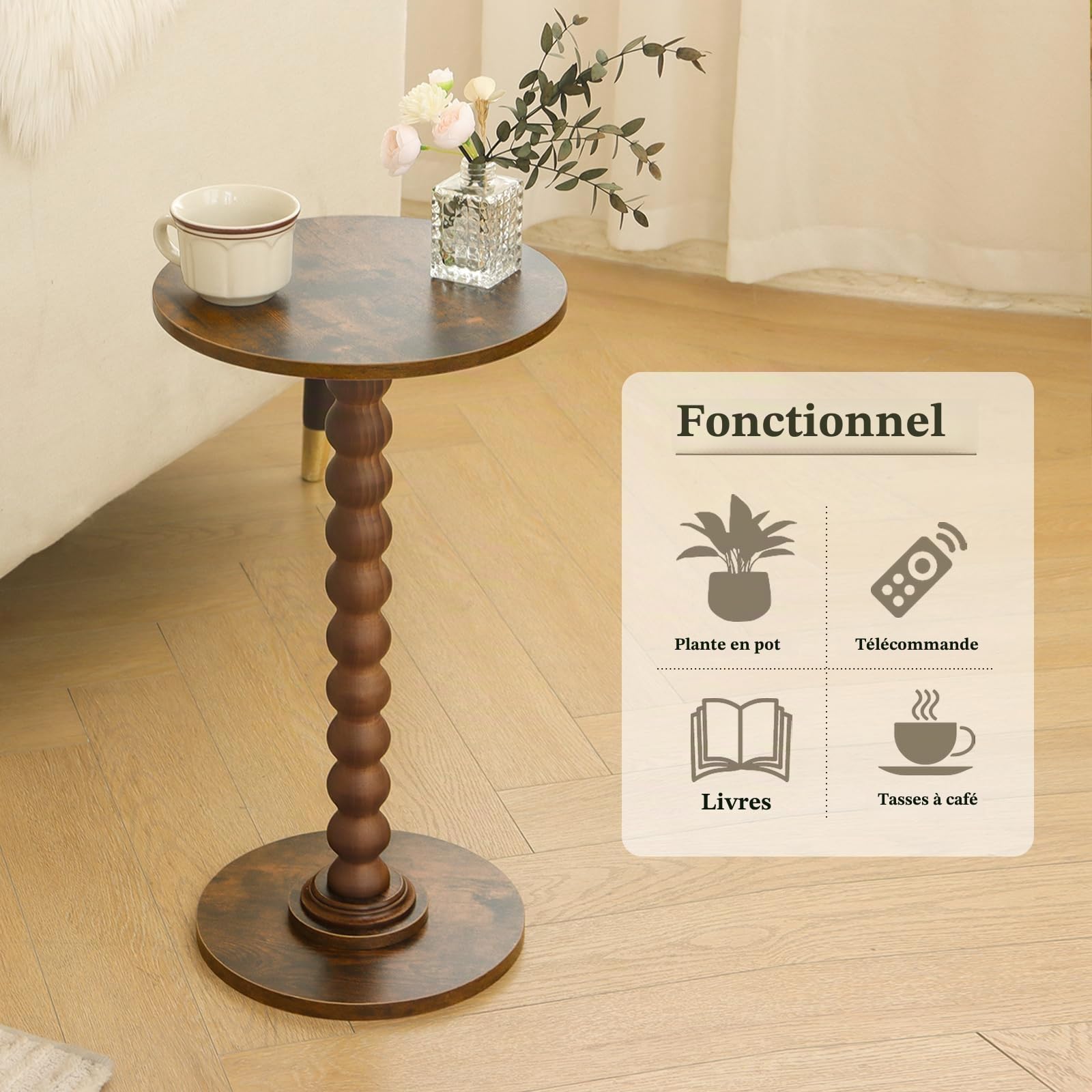 Fultyle Table d'appoint, Marron