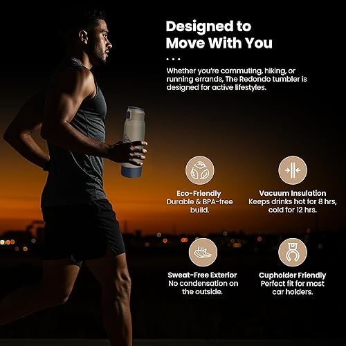 Miniatura 3 de Quiksilver Redondo - Botella de agua de acero inoxidable de doble pared de 32 onzas, botella deportiva reutilizable con tapa a prueba de fugas, base