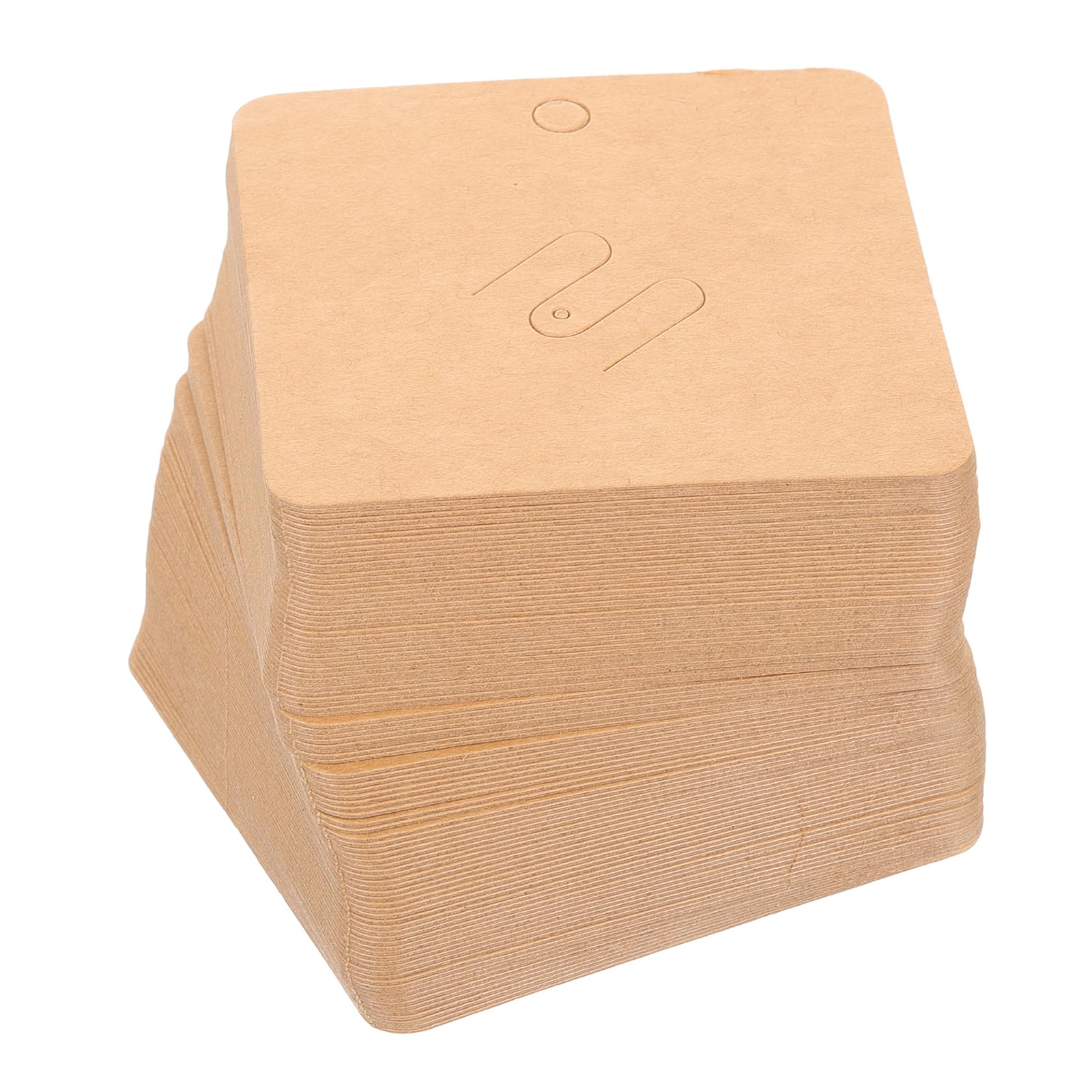 TEHAUX 200pcs Brooch Display Cards for Pins, Hair Clip Display Cards with Pre-Cut Hole, Brown Kraft Paper Earring Cards for Jewelry Hair Accessories Bow Display Organizing and Retail, 2.76X2.76inch