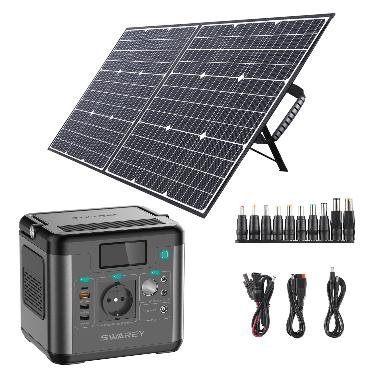 Système D'Alimentation Solaire 300W - Générateur Portable Avec Panneaux Et Inverseur Pour Camping