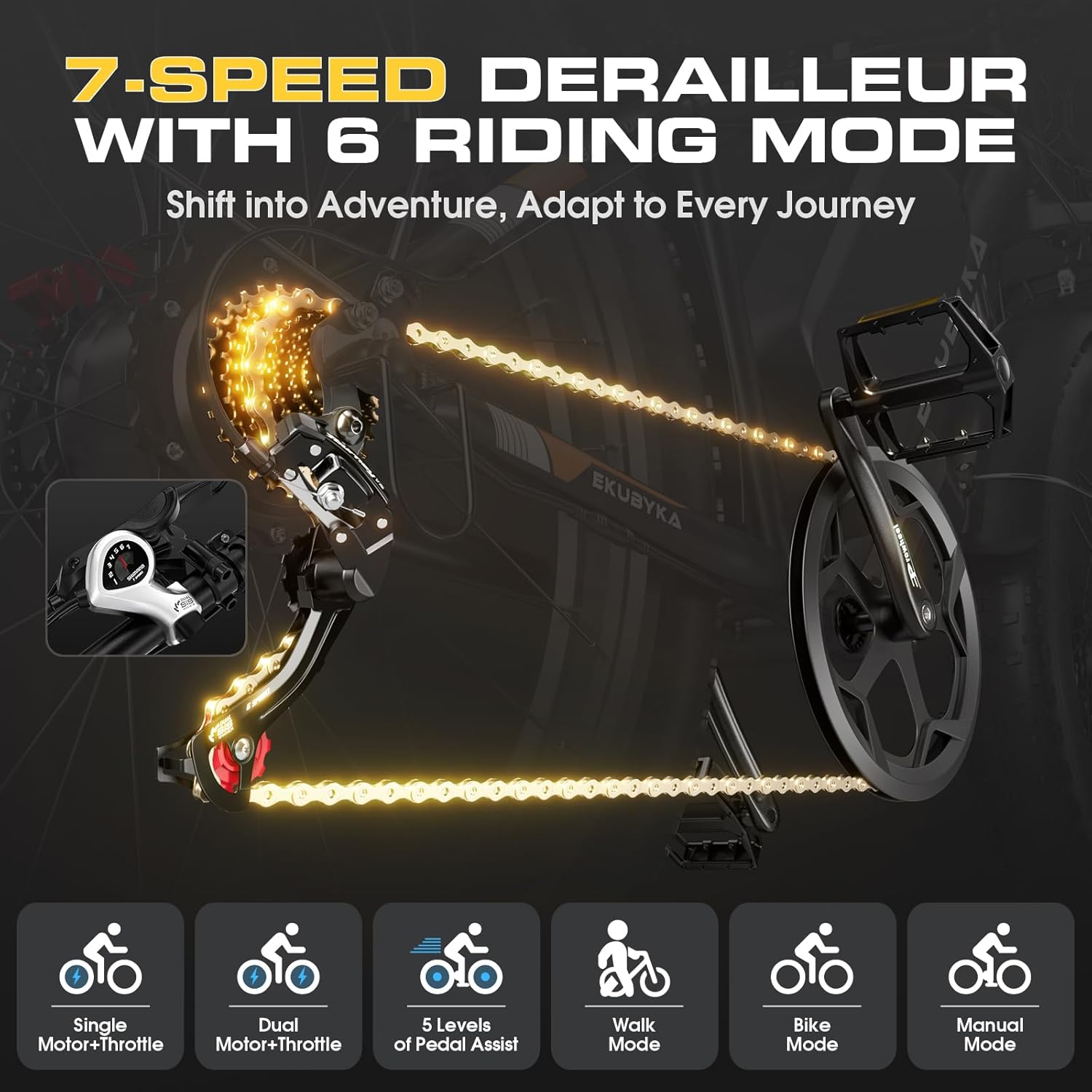 Electric Bike 6000W Dual Motor Ebike 48 MPH 52V 36Ah Ebikes 100 Miles Range 24/26" Fat Tire Hydraulic Brakes Electric Dirt Bike for Snow Sand Mountain Commute