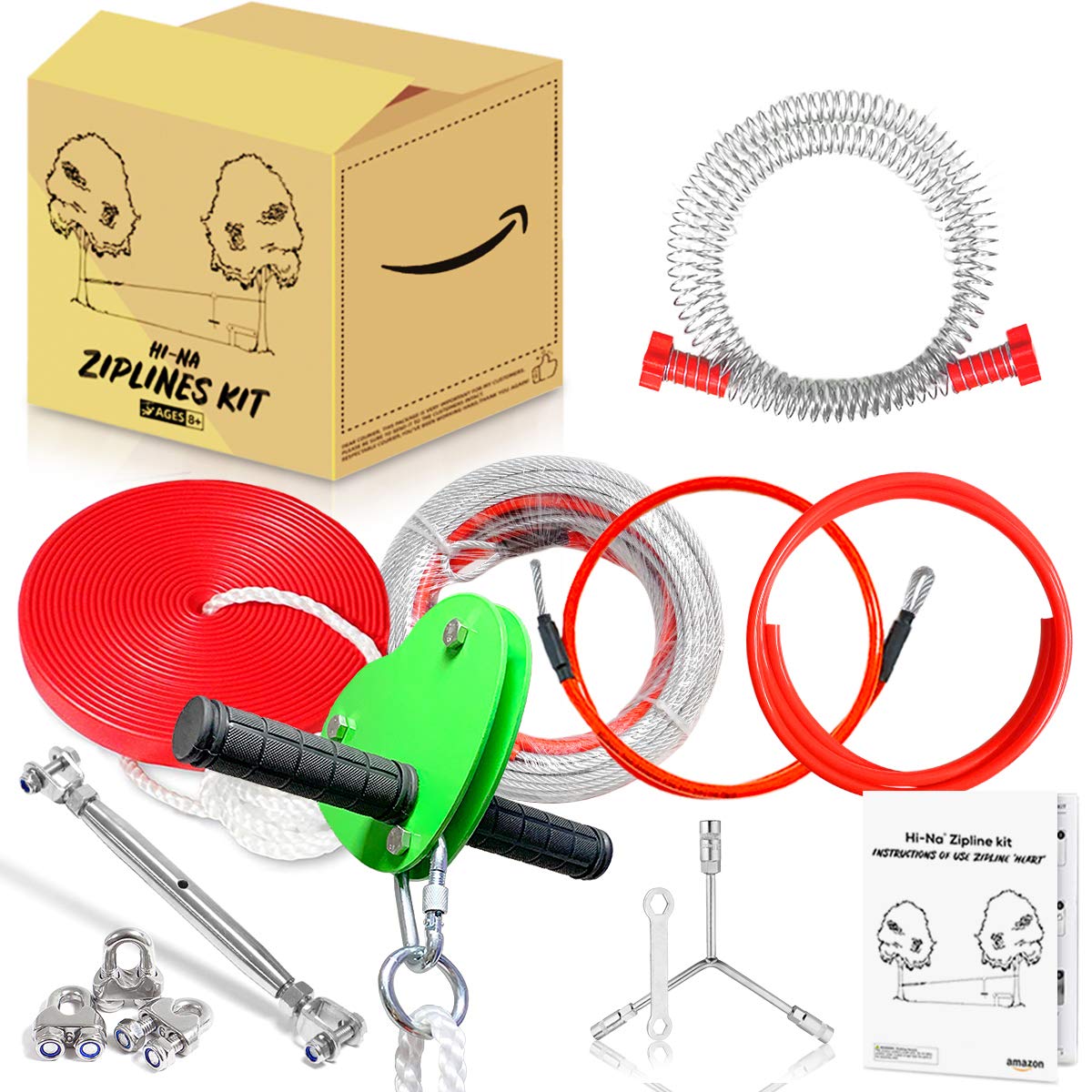 Buy HiNa Zipline Kits for Backyard with Brake Zipline with Trolley