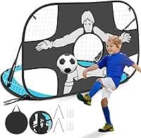 Trave Futebol, 2 em 1 Gol Dobrável Duplo Treino com Goleiro Portátil, Azul, 120 * 80 * 80cm, 750g