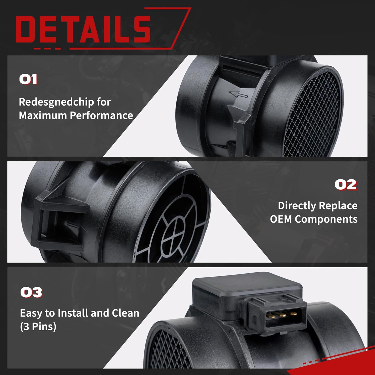 Mass Air Flow Sensor Meter Assembly fit for-Hyundai Sonata 2001-2005 Santa Fe 2001-2005 Tucson Tiburon for-Kia Optima 2001-2005 Sportage V6 28164-37200