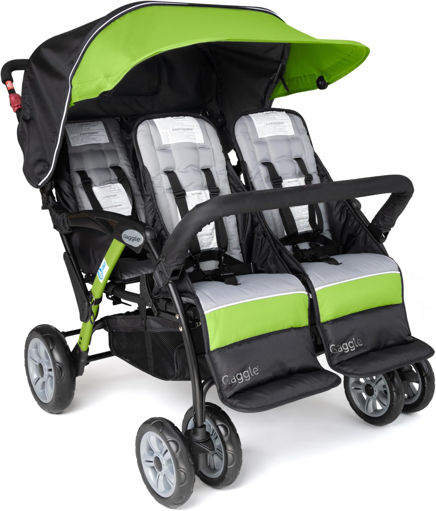 Gaggle Compass Quad 4 Seat Foldable Stroller, Lime