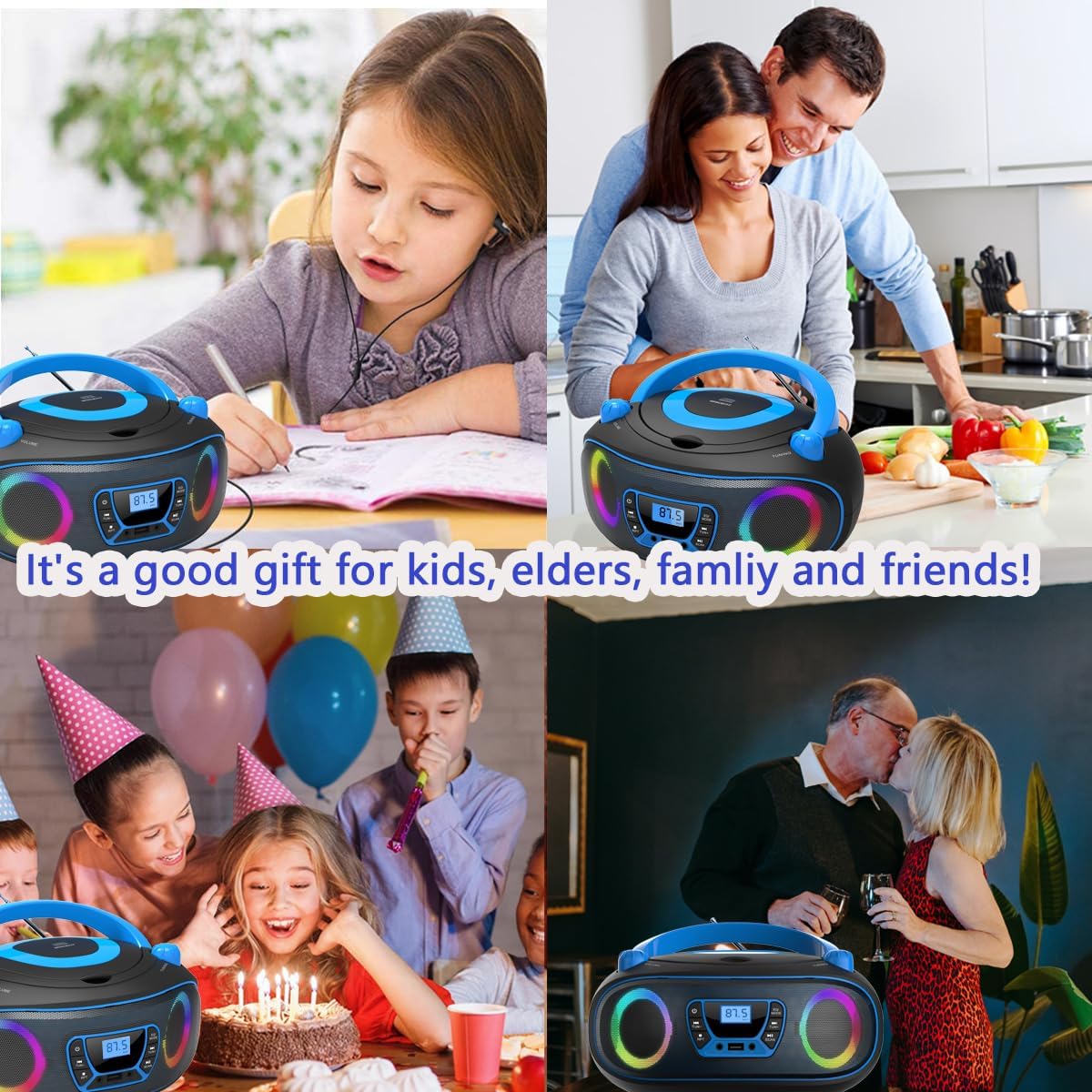 તળિયે view of the WIITHINK WTB-771 Boombox showing the battery compartment and AC power input.