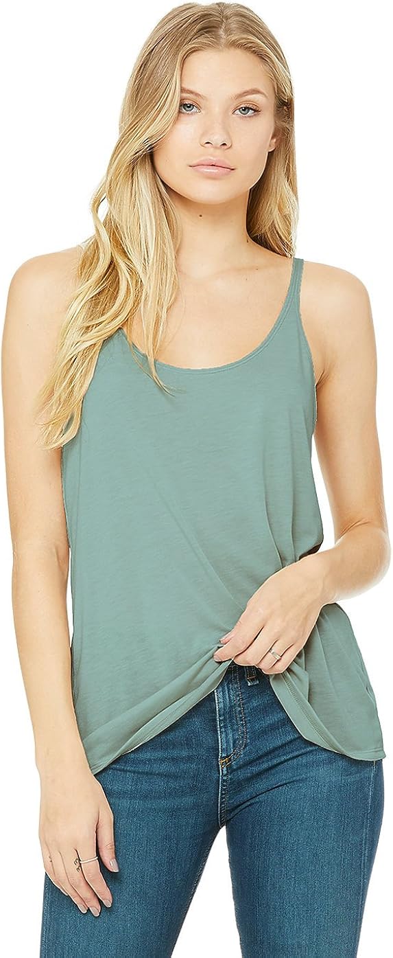 Bella Canvas Camiseta holgada para mujer, color azul polvoriento, talla L, Azul (Dusty Blue)