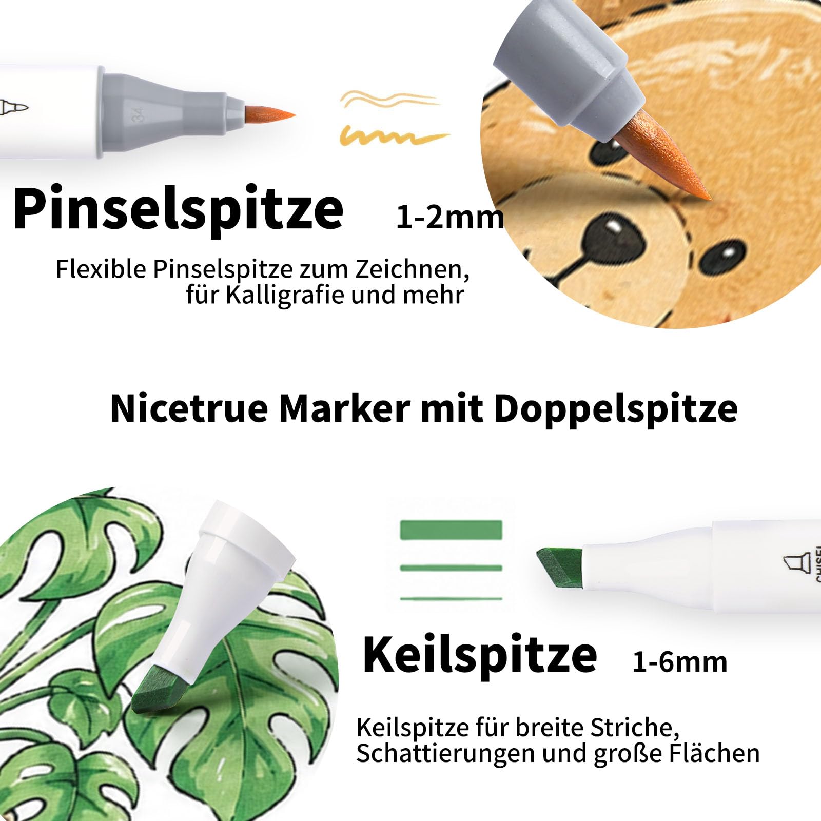 Alkohol Marker 216 Farben, Pinselspitze & Keilspitze Marker Set | Für Erwachsene & Künstler mit Skizzenbuch, Buntstiften, Farbkarte, Schutzblatt und Aufbewahrungstasche