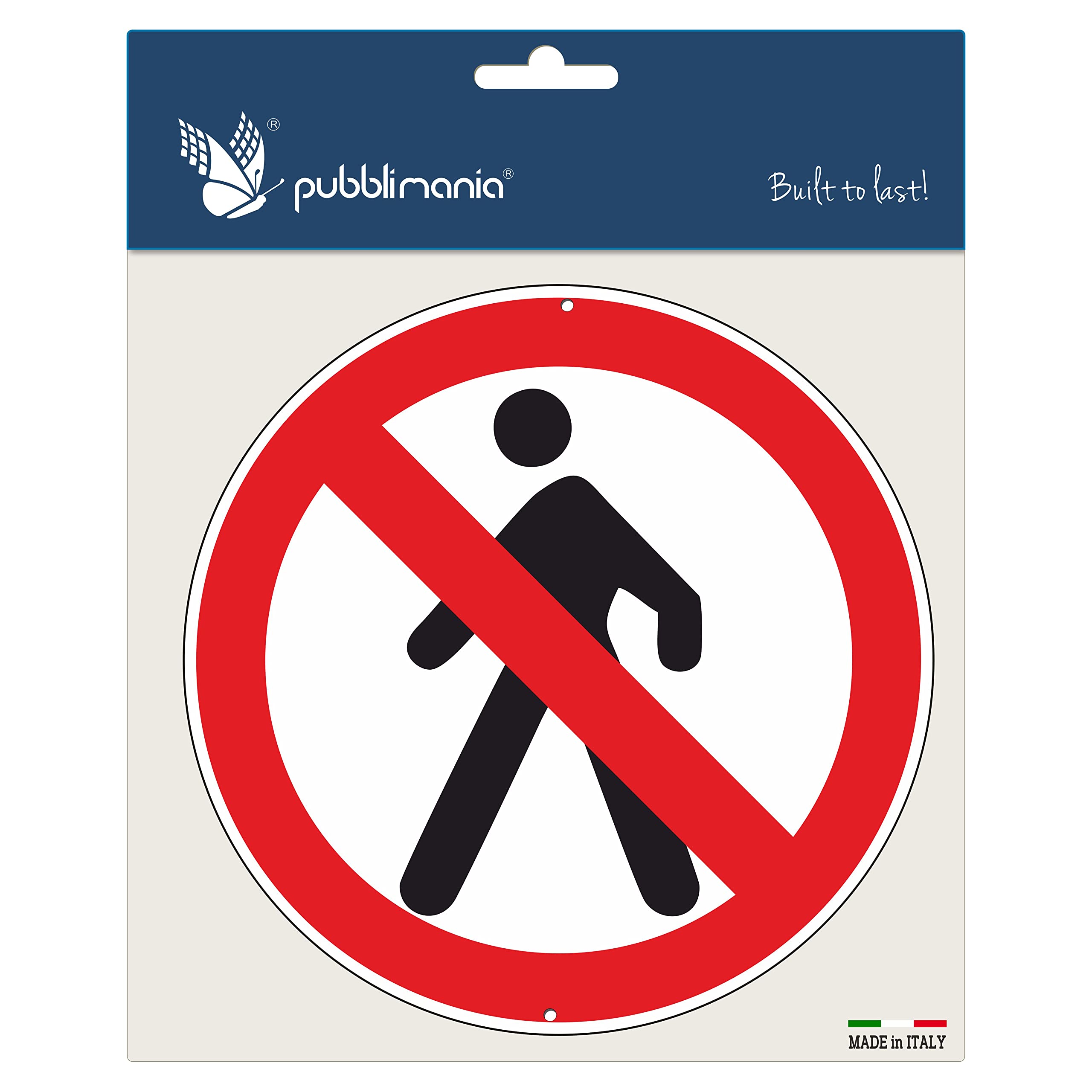 Cartello 'Accesso Vietato' In Alluminio - 29x14.5 Cm Per Interno/Esterno, Made In Italy