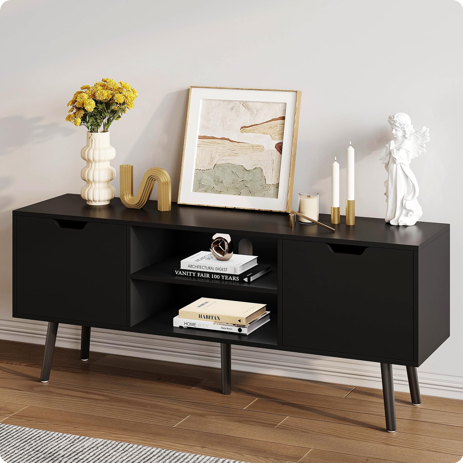 Sylunawyn Black TV Stand