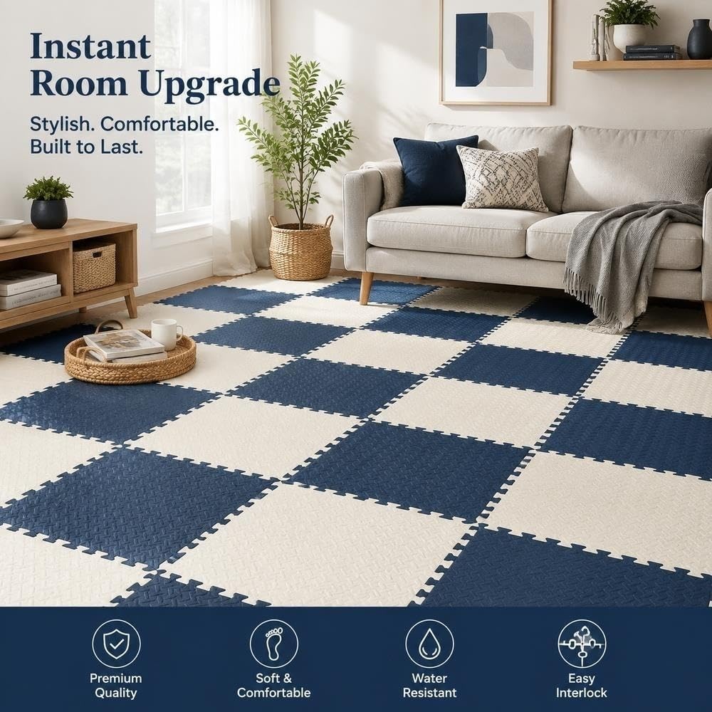 Soft Rebound Foam Floor Tiles Durable Interlocking Puzzle Mat
