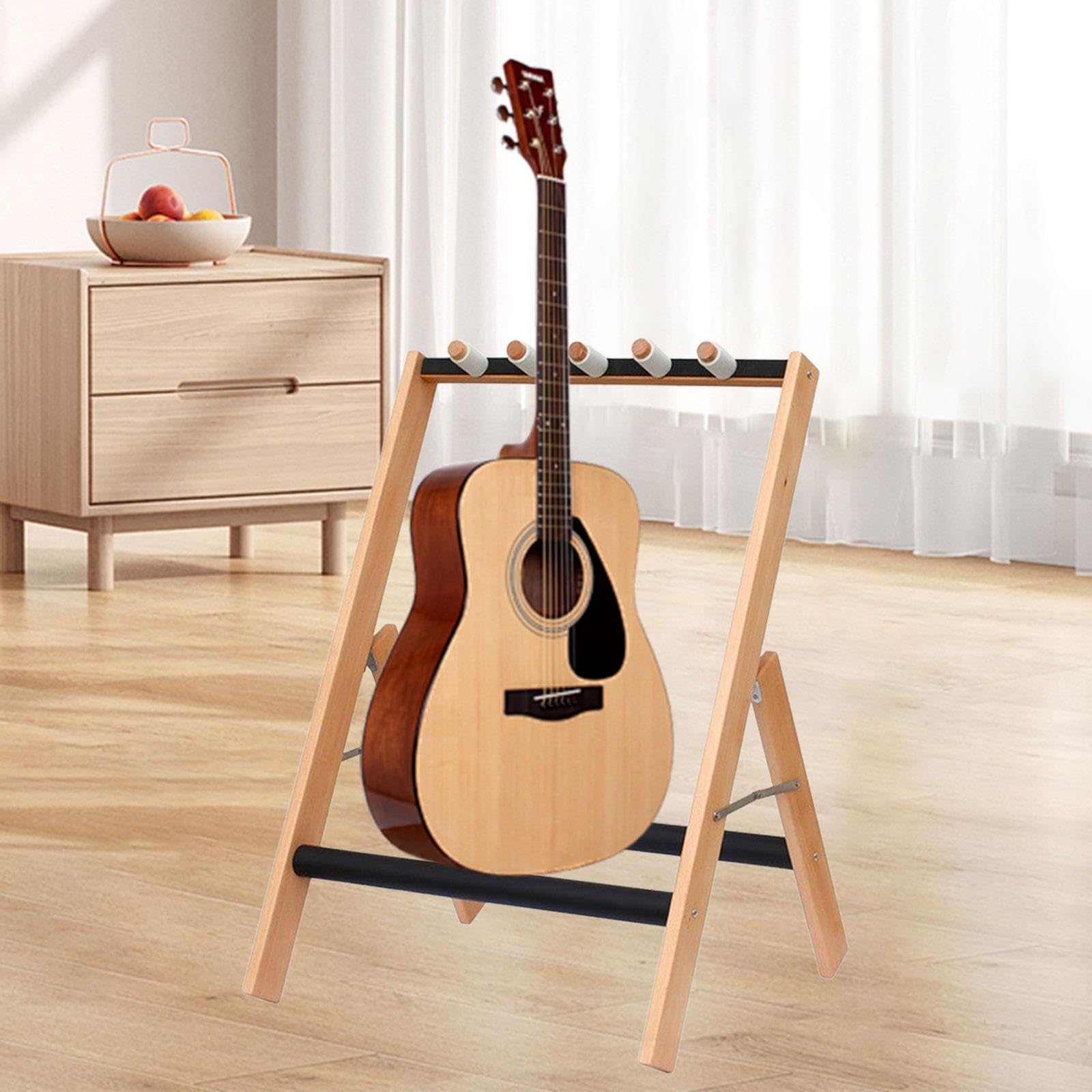 Gitarrenständer für Mehrere Instrumente, Klappbar, Aus Holz für E Gitarre Und Bass, Halte 3 Gitarren