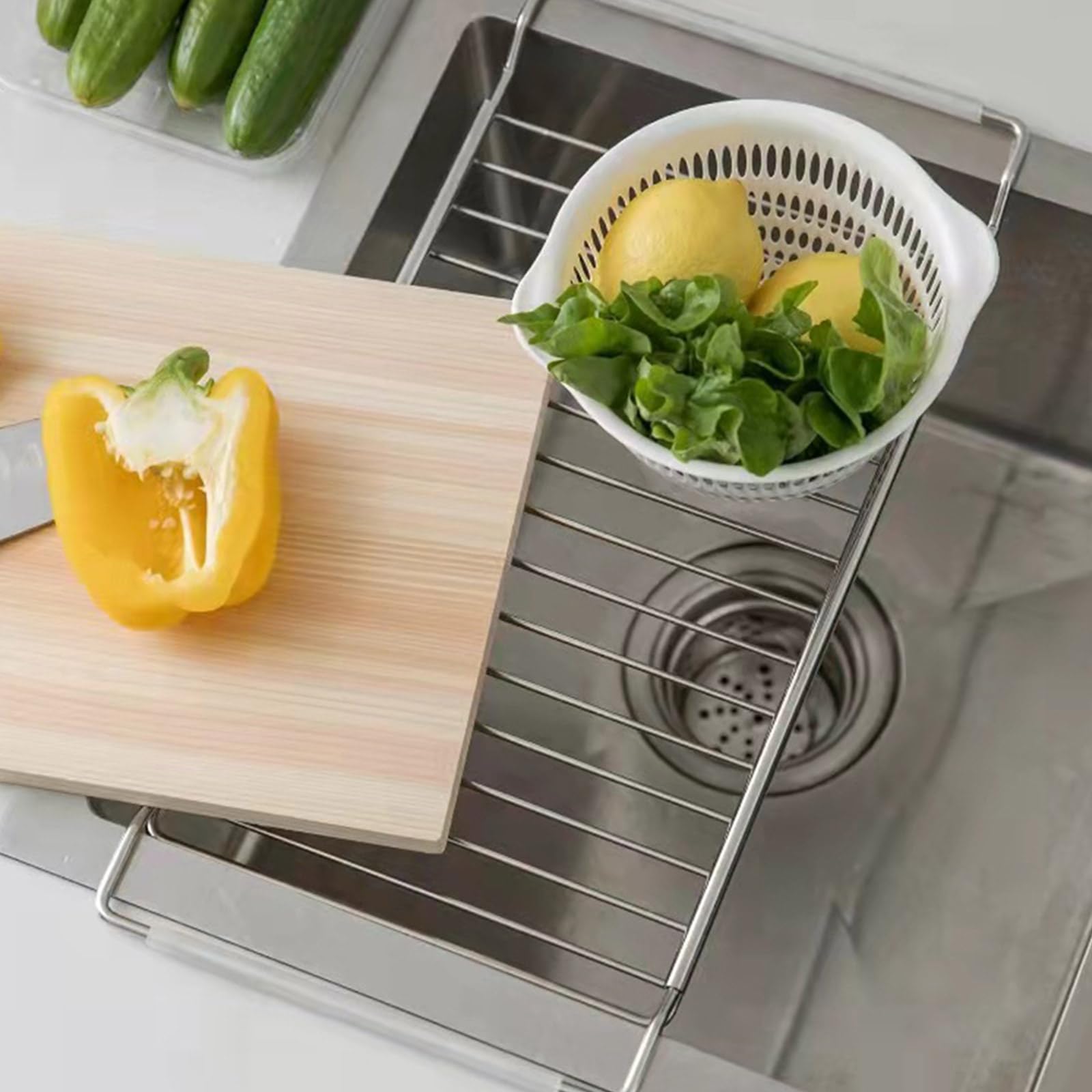 304 Edelstahl-Abtropfgestell für Küchenspüle und rostbeständiges Abtropfgestell, platzsparend, perfekt zum Trocknen von Geschirr und Sils