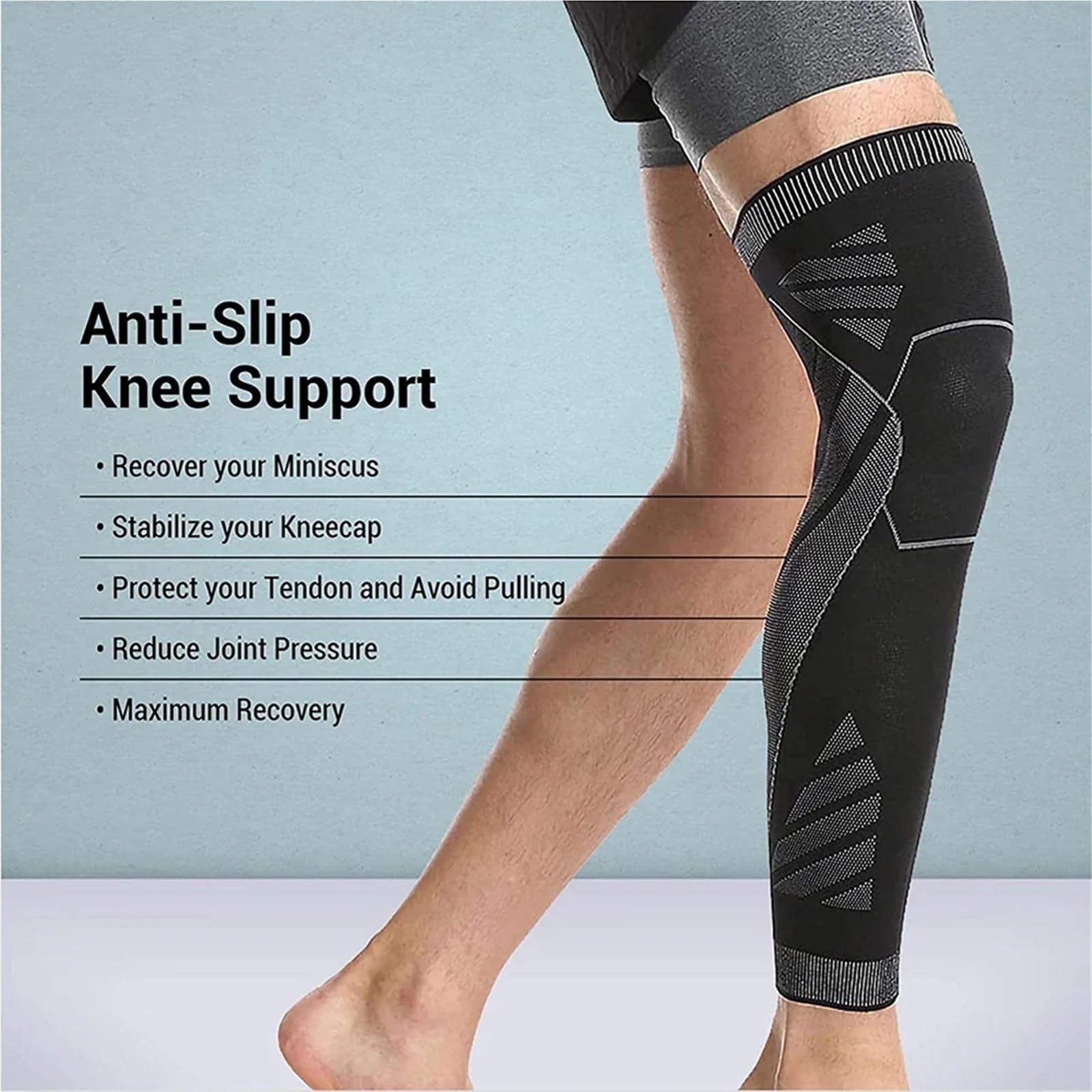 Mangas de compresión for piernas completas, rodilleras, soporte protector Adecuado para correr y andar en bicicleta