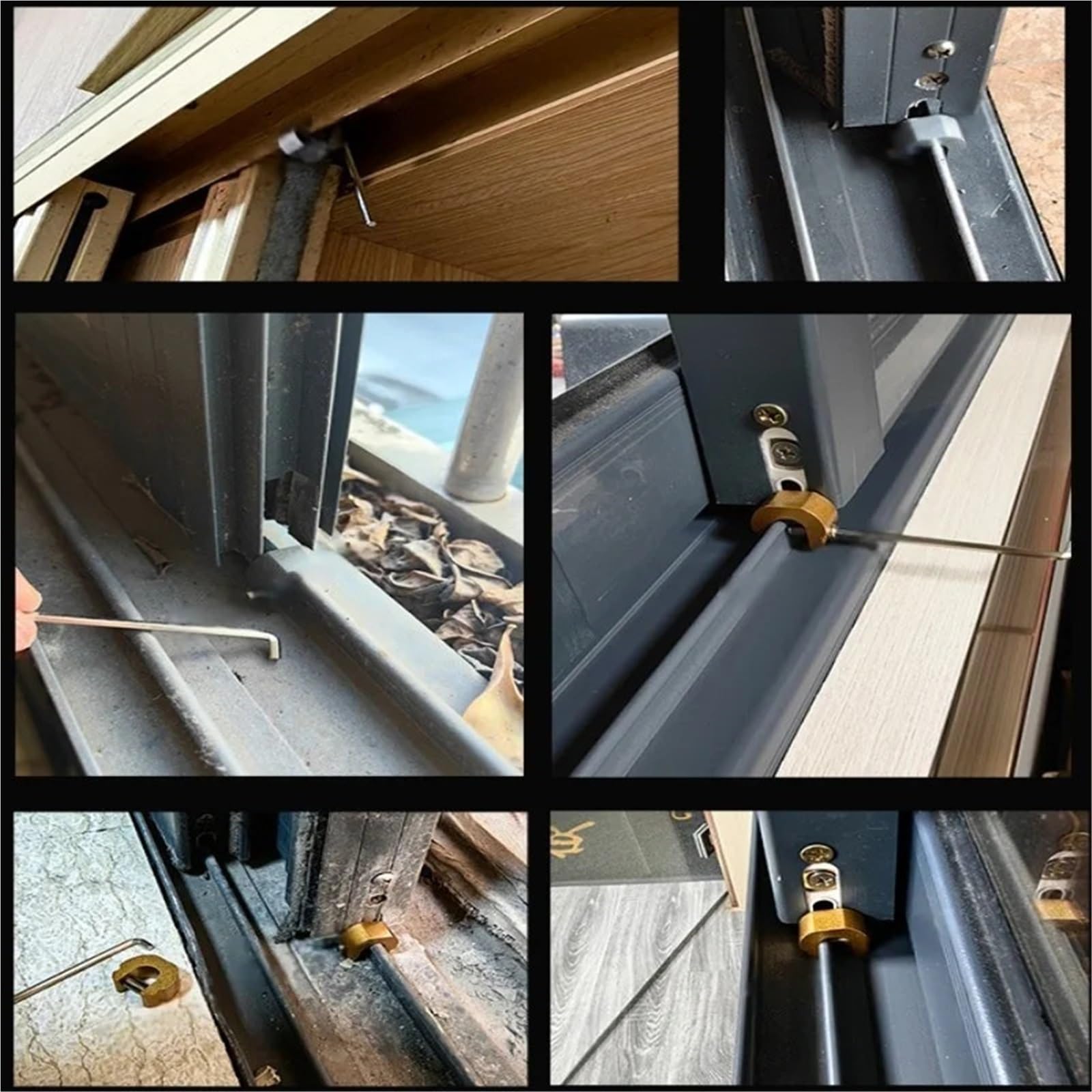 5/10 PCS aluminum alloy window limiter sliding door and frame plug lock Für Zuhause(10pcs Gray)