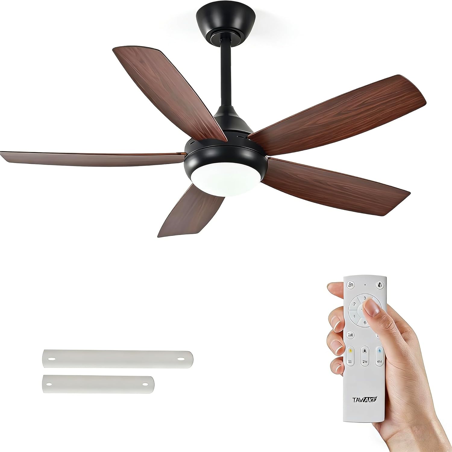 Ceiling Fans with Lights and Remote Control, 42 Inch Ceiling Fan with Light for Bedroom Living Room and Patio, Quiet 6 Speeds DC Reversible, Dimmable, Noiseless, Low Profile Ceiling Fans