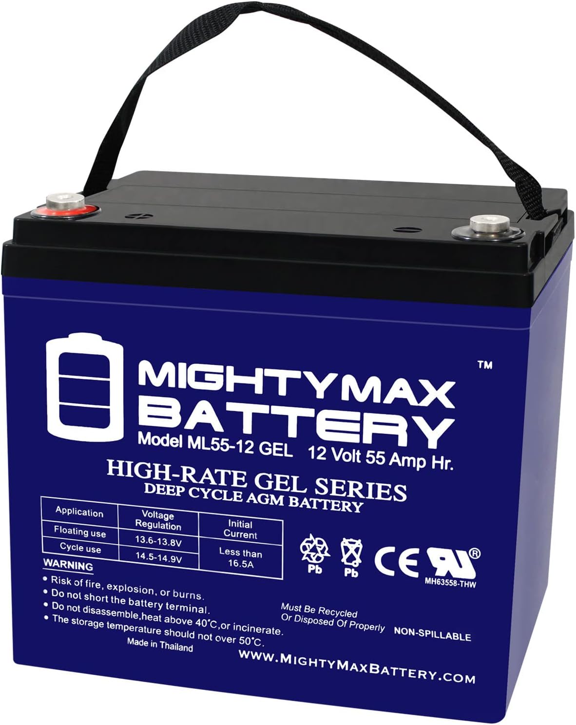 Mighty Max Battery 12V 55AH GEL Replacement Battery for Exide/Sonnenschein A512/55