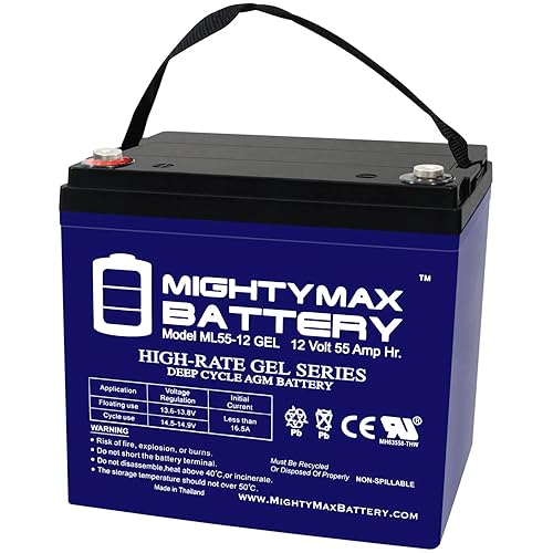 Mighty Max Battery Batería del GEL de 12V 55AH para el motor eléctrico del Trolling del pontón del barco del poder