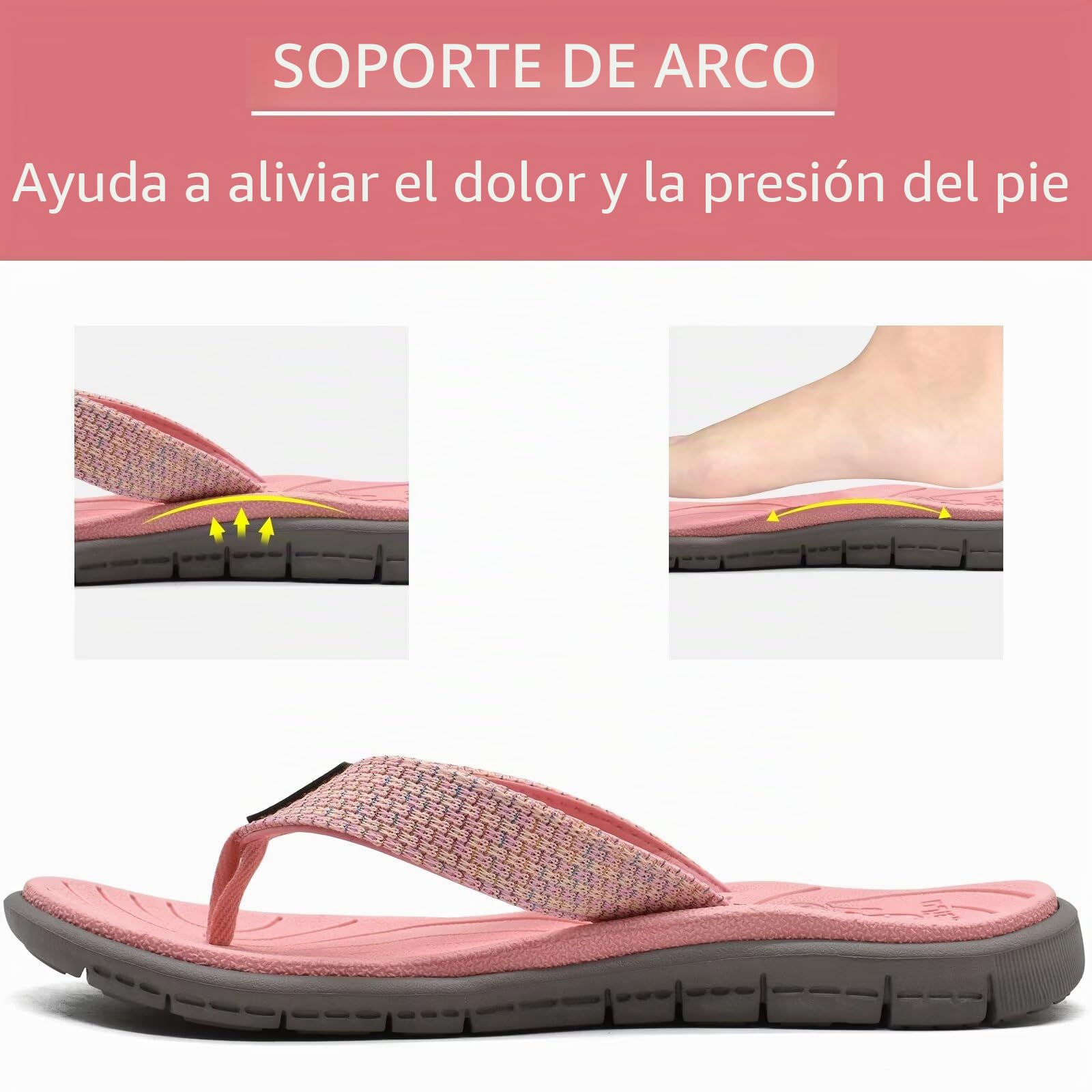 KuaiLu Chanclas Mujer Verano Playa Piscina Comodas Piel Sandalias Planas Caminar Ortopedicas Zapatos