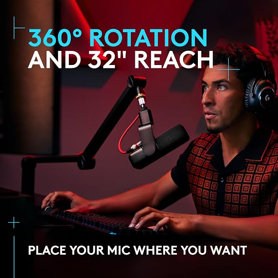 Logitech G Compass Premium Broadcast Boom Arm - Black