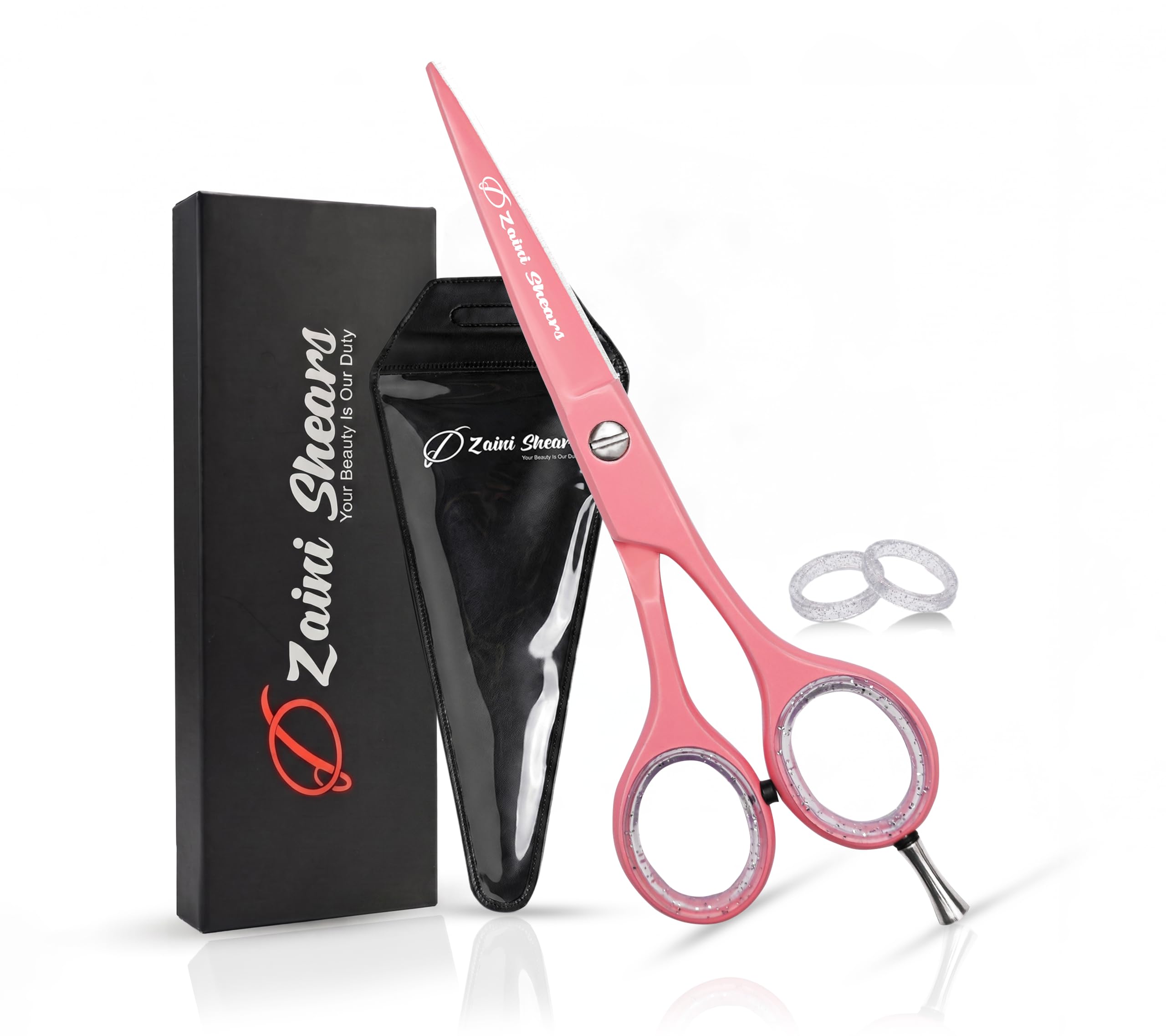 Hair Cutting Scissors Extremely Sharp Right-Hand Razor Edge - 5.5” Overall Length,Made of 420c Japanese Stainless Steel Salon Scissors Professional Barber Haircut Scissors (pink, 5.5'')