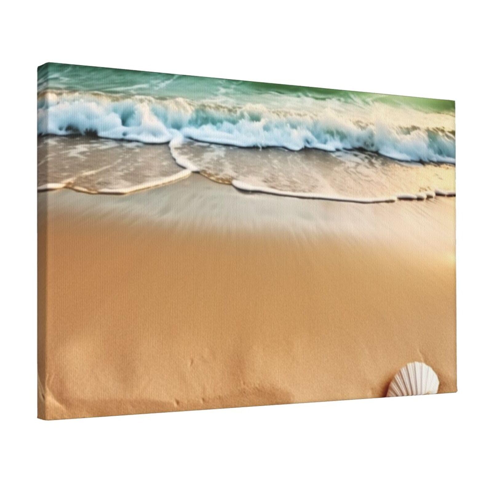 KLOPH Ocean Beach Theme Canvas Wall Art for Living Room 12"x18" Modern Artwork Painting for Bathroom Hanging Canvas Prints Aesthetic Wallart for Bedroom Kitchen Office Wall Decor