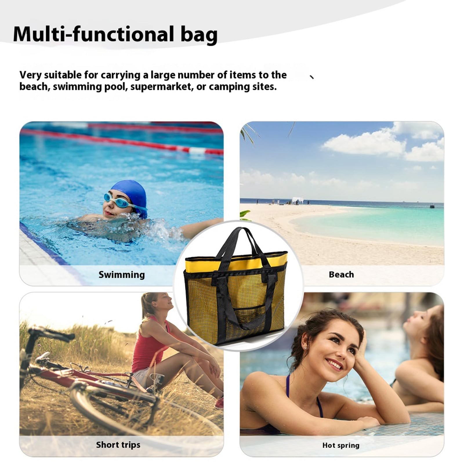Borsa da nuoto traspirante capacità Borsa per riporre abiti da viaggio asciugatura rapida per attività all ' aperto Accessorio per attrezzatura sportiva Borsa da nuoto traspirante rapida