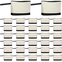 Silkfly 30 Pcs Canvas Makeup Bag Bulk Zipper DIY, Black, Beige
