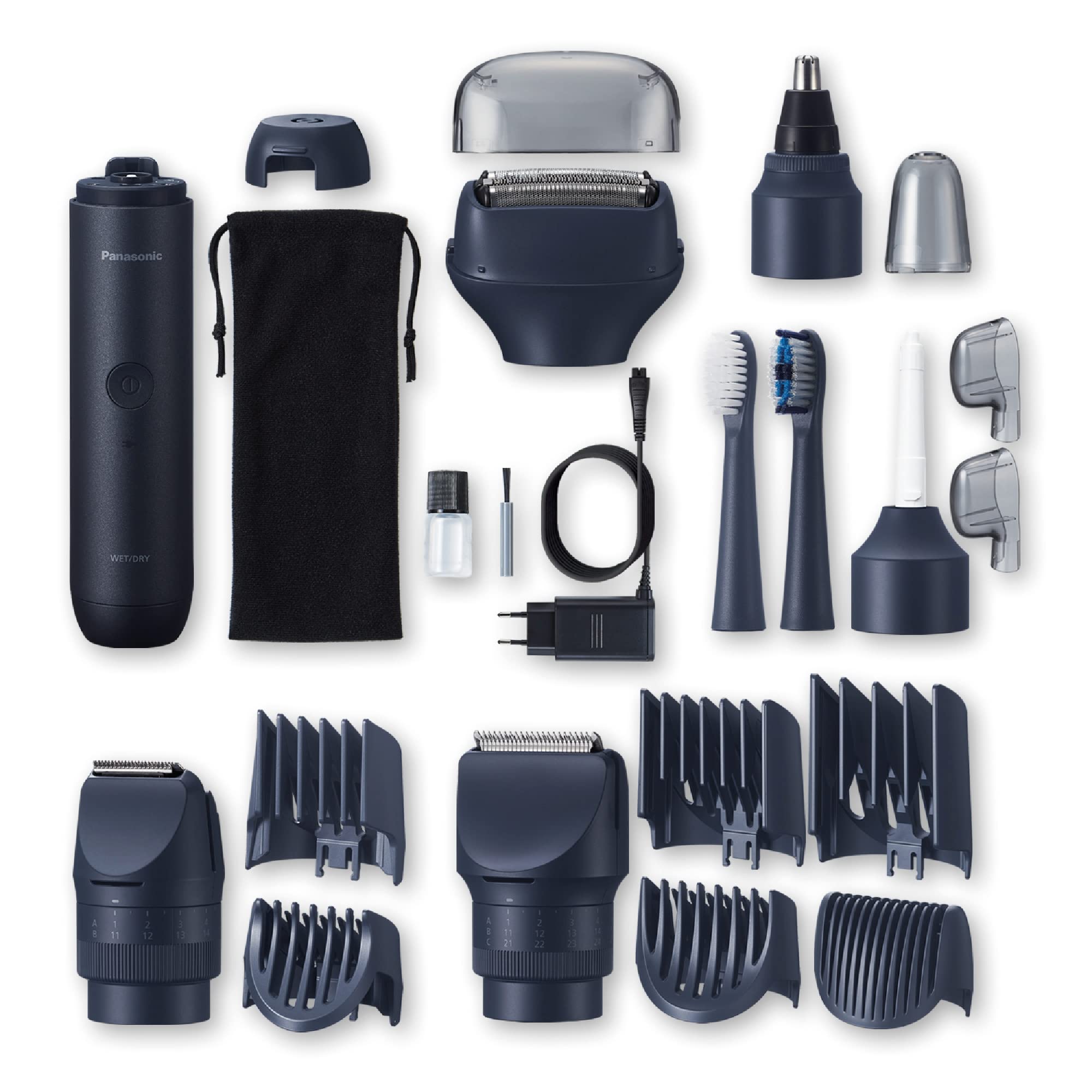Panasonic MULTISHAPE Sistema modular de cuidado personal, cabezal de corte de barba, nariz, orejas y facial para hombres, cabezal de cepillo de dientes eléctrico con batería recargable iones litio