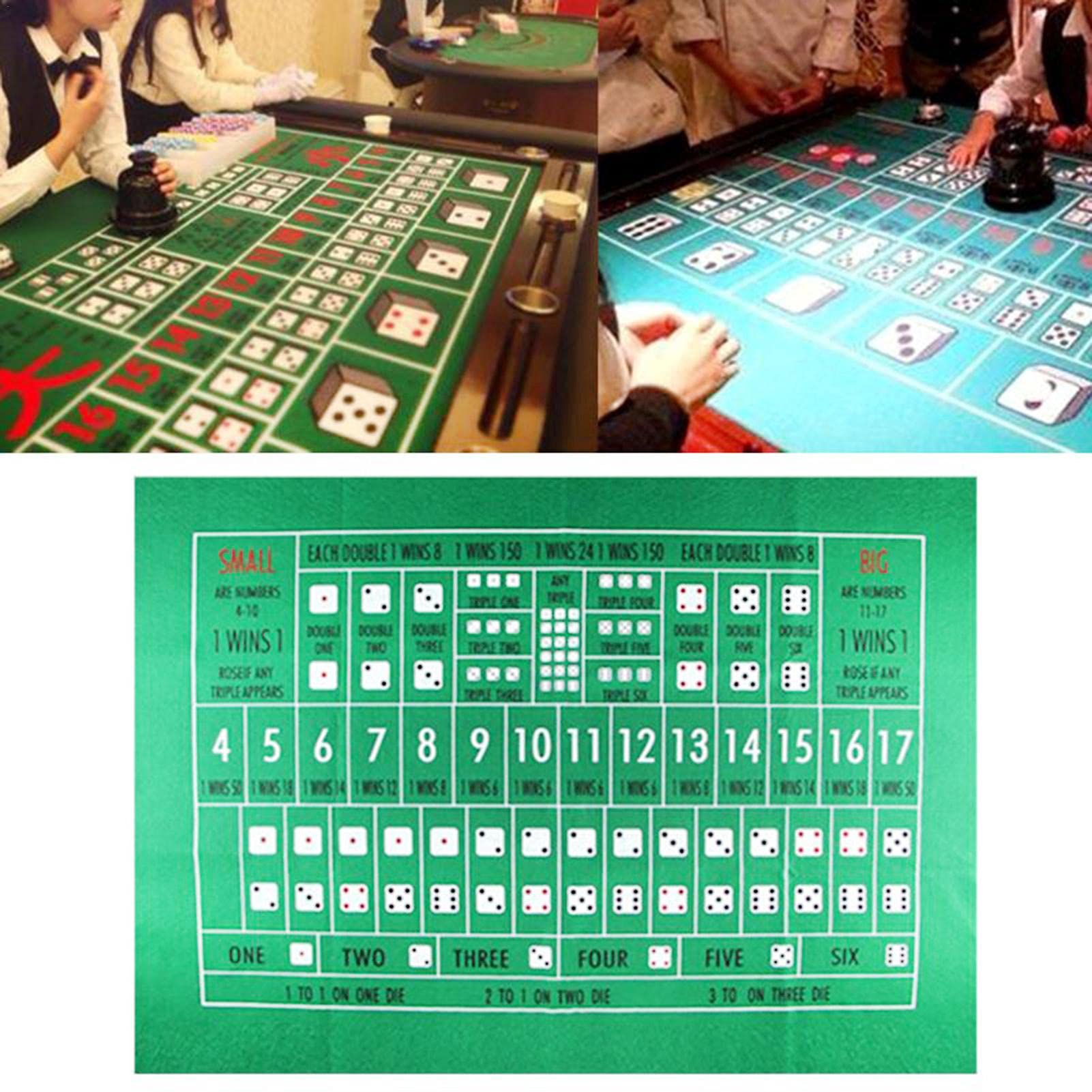 Texas Hold'em Poker-Matte, tragbar, faltbar, für Kartenspiele, glatte Premium-Oberfläche, Geräuschreduzierung, für Kartenspiele überall, 60 x 90 cm, Grün