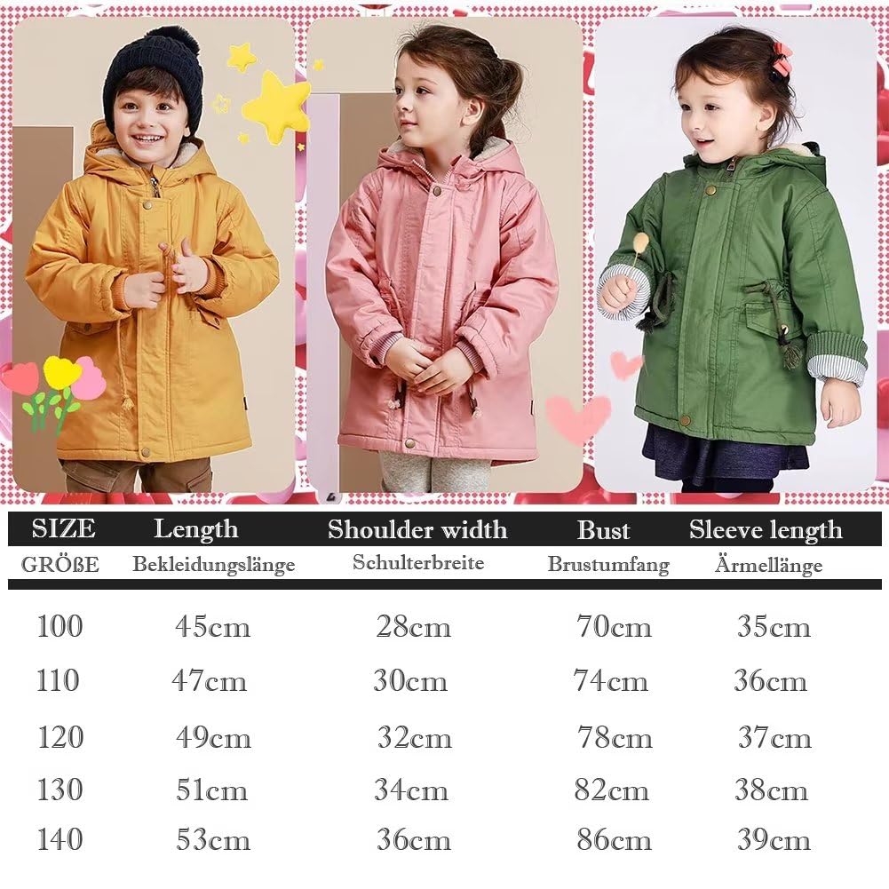 linboo Enfant Garçon Manteau Chaud Blouson à Capuche Hoodie Parka Doublure Polaire Epais Veste d'Hiver pour Bébé Garçon Fille