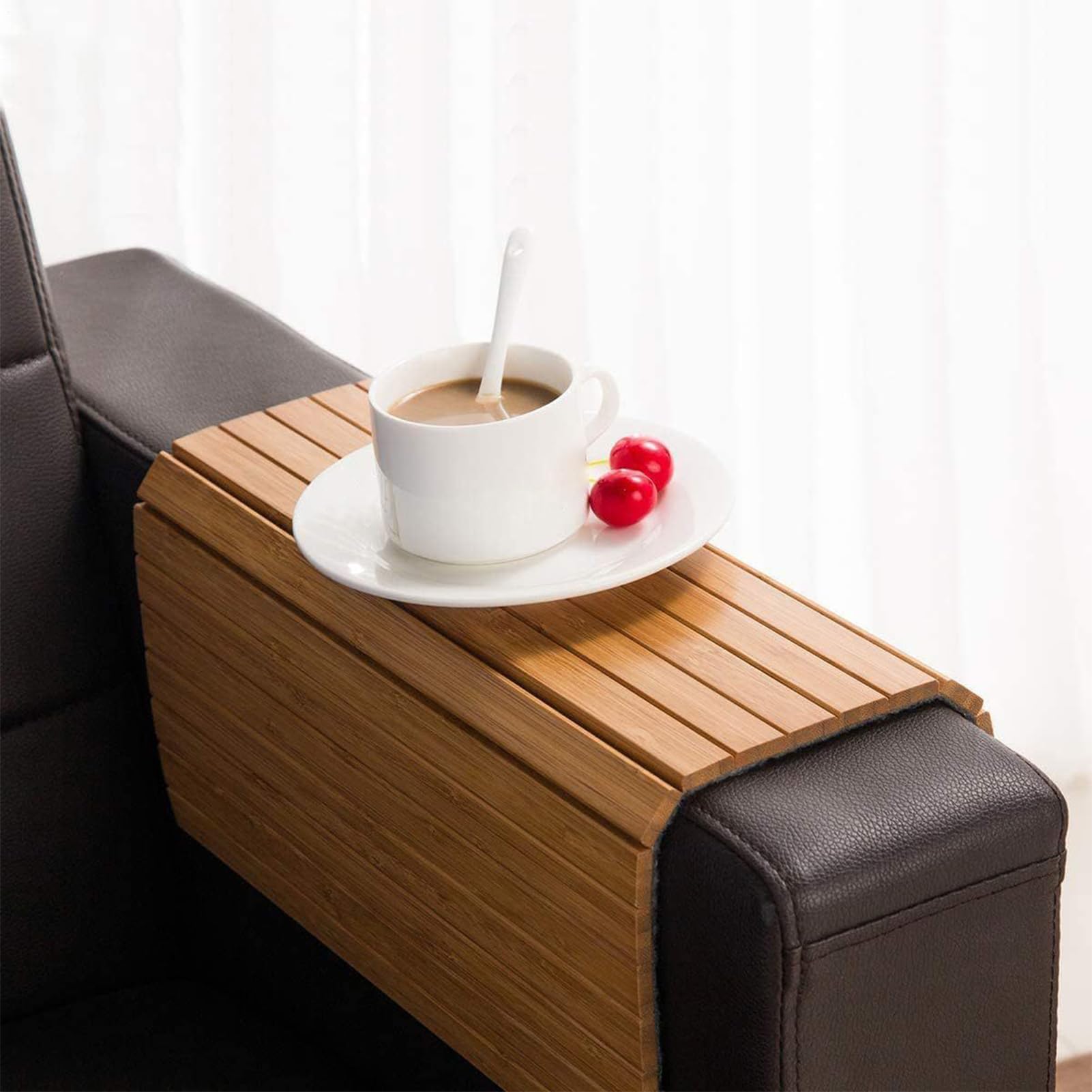 Bandeja De Reposabrazos De Sofá Soporte Lateral De Madera para Sofá