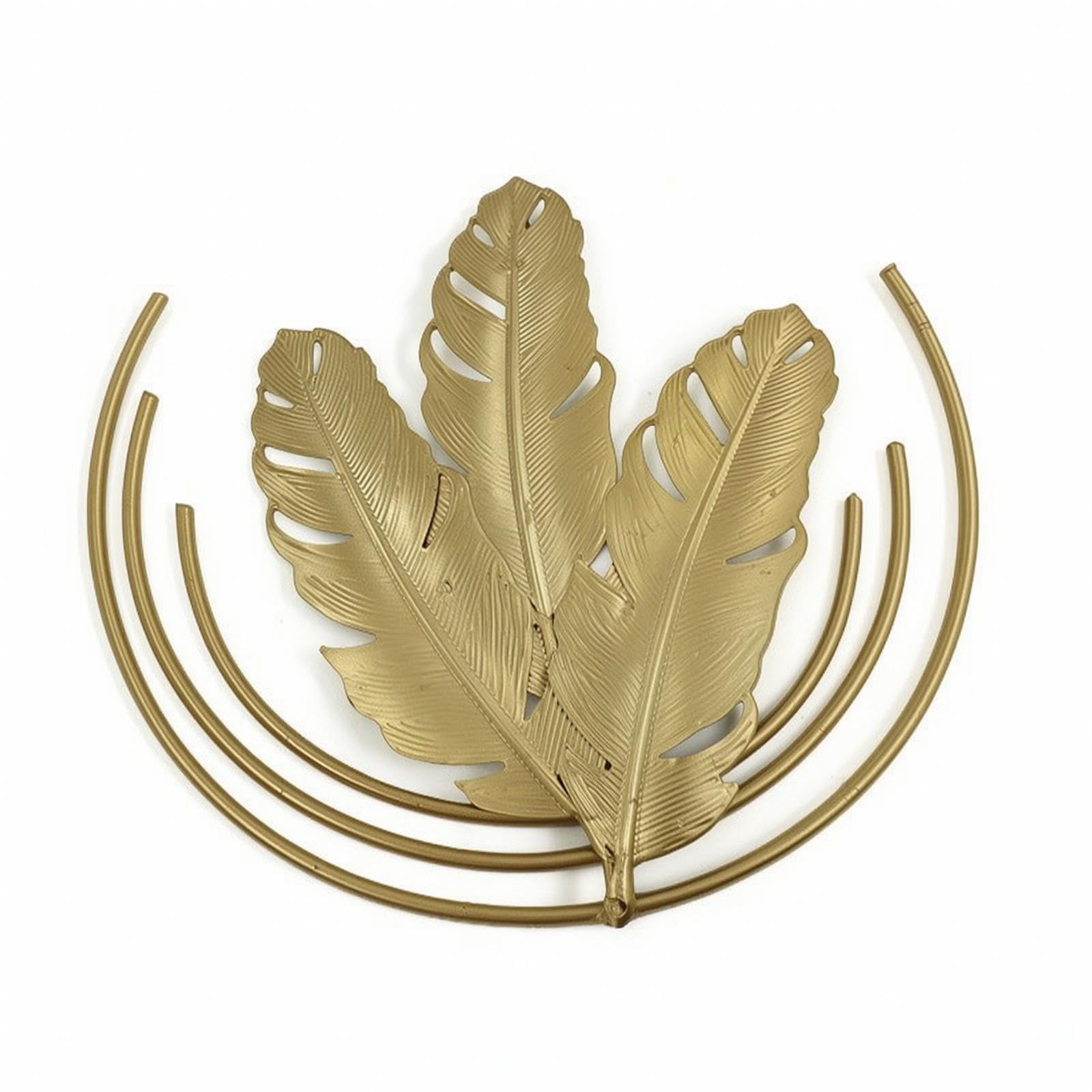 SNAPPSY Metal Wall Golden-Hued-Toned Wall Decoration with Leaf Design Openwork for Living Room, Bedroom, Entryway B-image-14