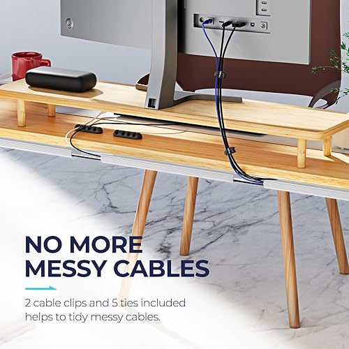 Vista 52 de Delamu Paquete de 2 Solución de Gestión de Cables Segura y Ordenada - Protege a Niños y Mascotas con Gestión de Cables para Hogar y Oficina Bajo