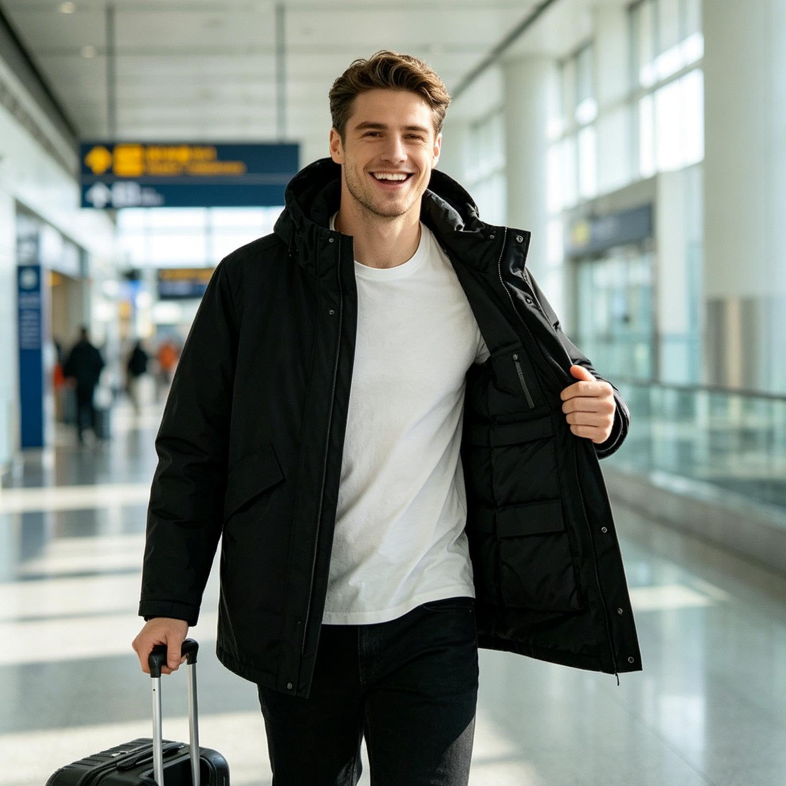 Genérico 16 Pockets Zipper The Packable Travel Jacket Coat | Travel Jacket With Hidden Pockets, Lightweight Coat For 14lbs Clothes Airplane Camping