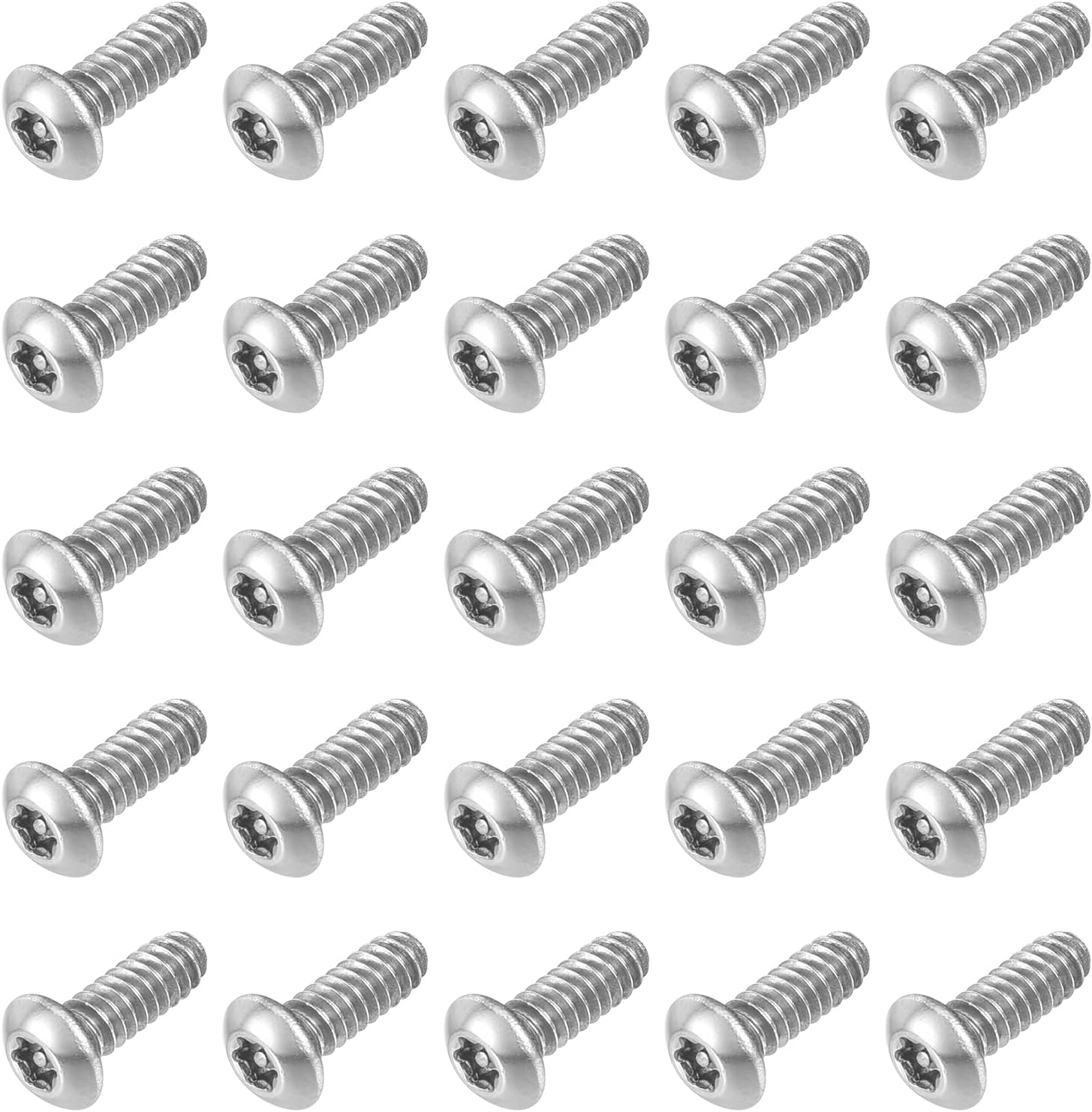 uxcell 25Pcs #6-32 x 3/8" Torx Security Machine Screws, 304 Stainless Steel Button Head Screws Bolt Tamper Resistant for Anti-Theft Tamper Proof, Silver