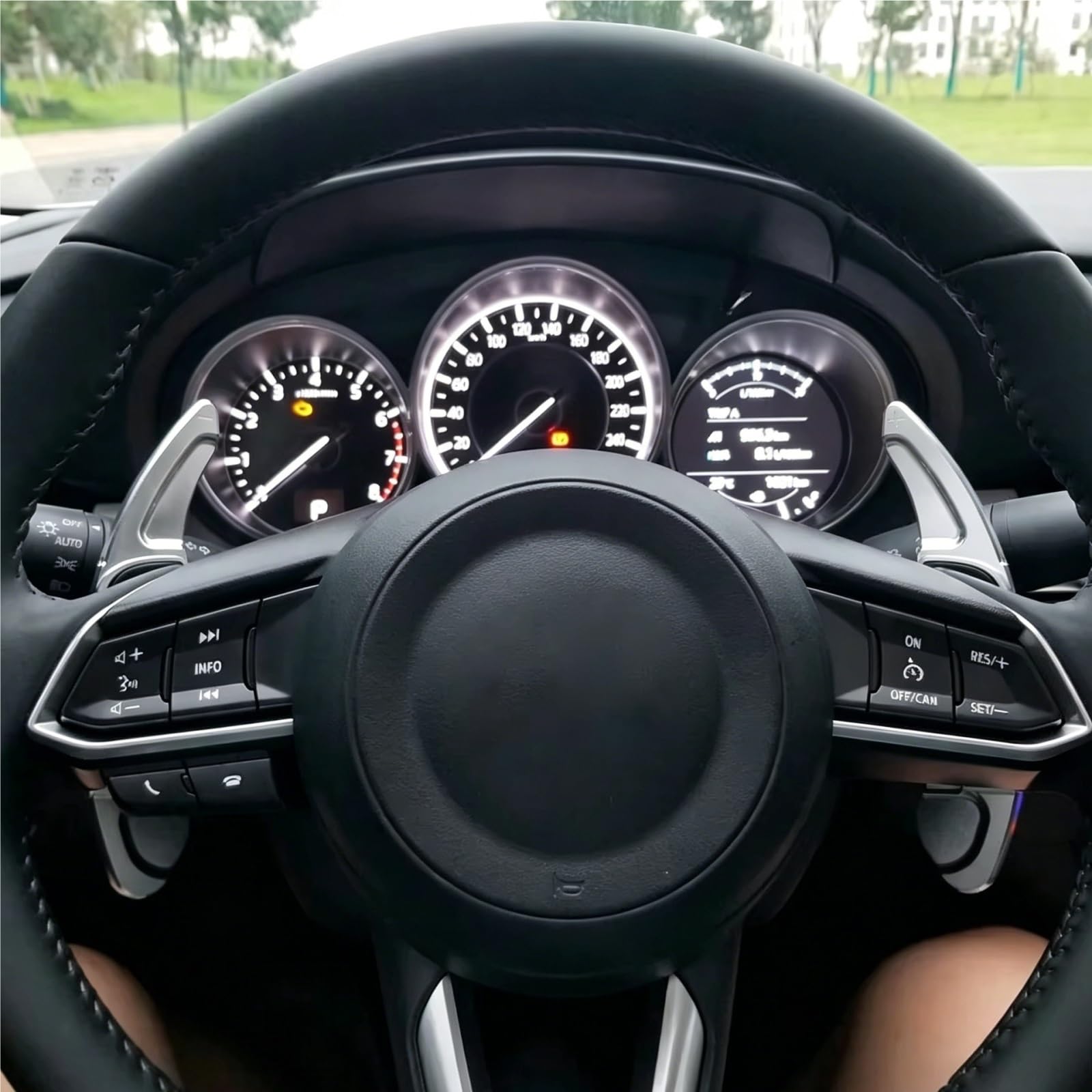 Volante per Auto Paddle Compatibile Con Mazda 3 2014 2015 2016 2017 2018 Volante Interno In Alluminio Paddle Shifter Extension Gear Shift Trim Argento