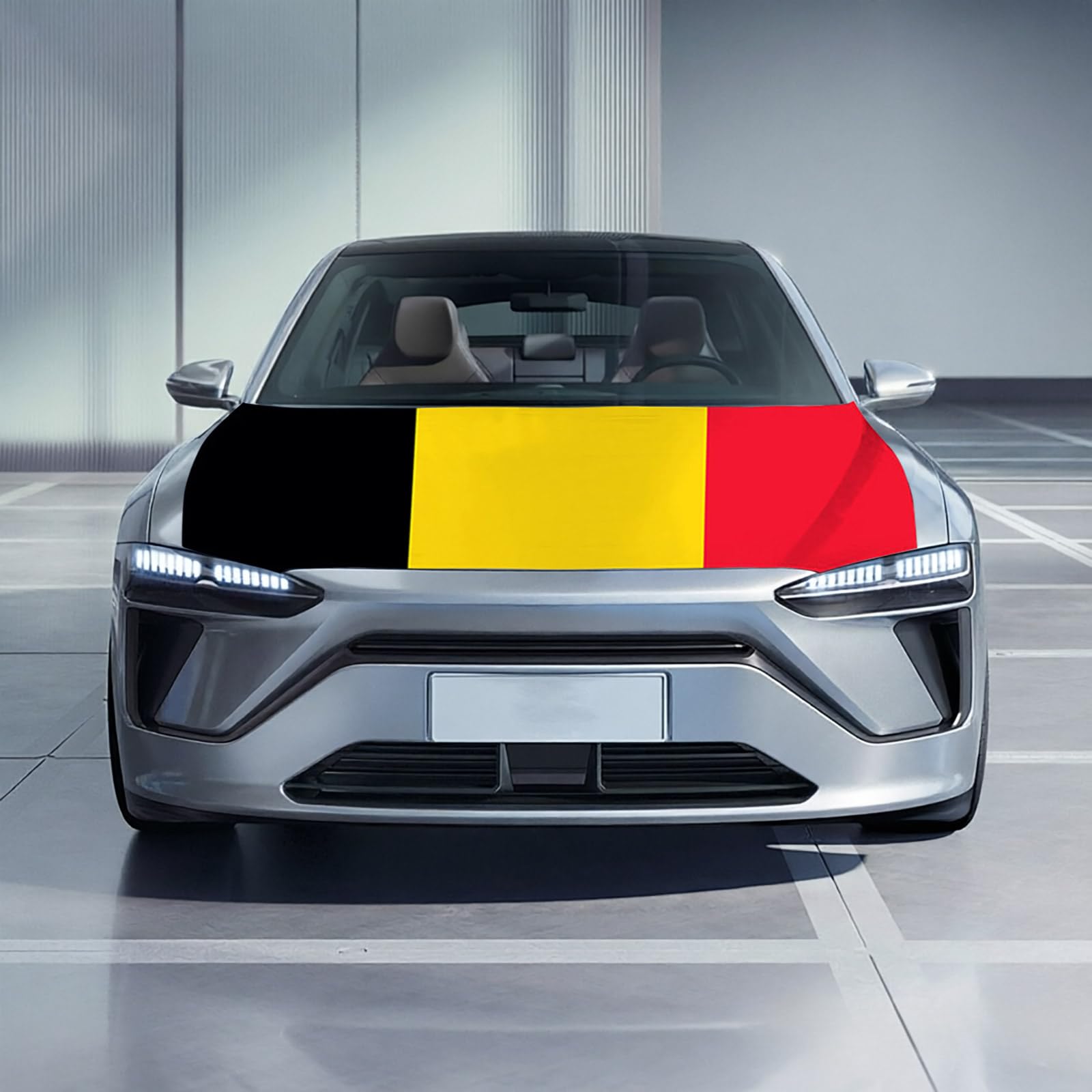 Aoseiens Belgium Flag Bonnet, Belgium Flag Car, Bonnet Flag Belgium, Fan Item for Football Game, Football Car Bonnet Cover Flag for Trucks, Cars and SUVs
