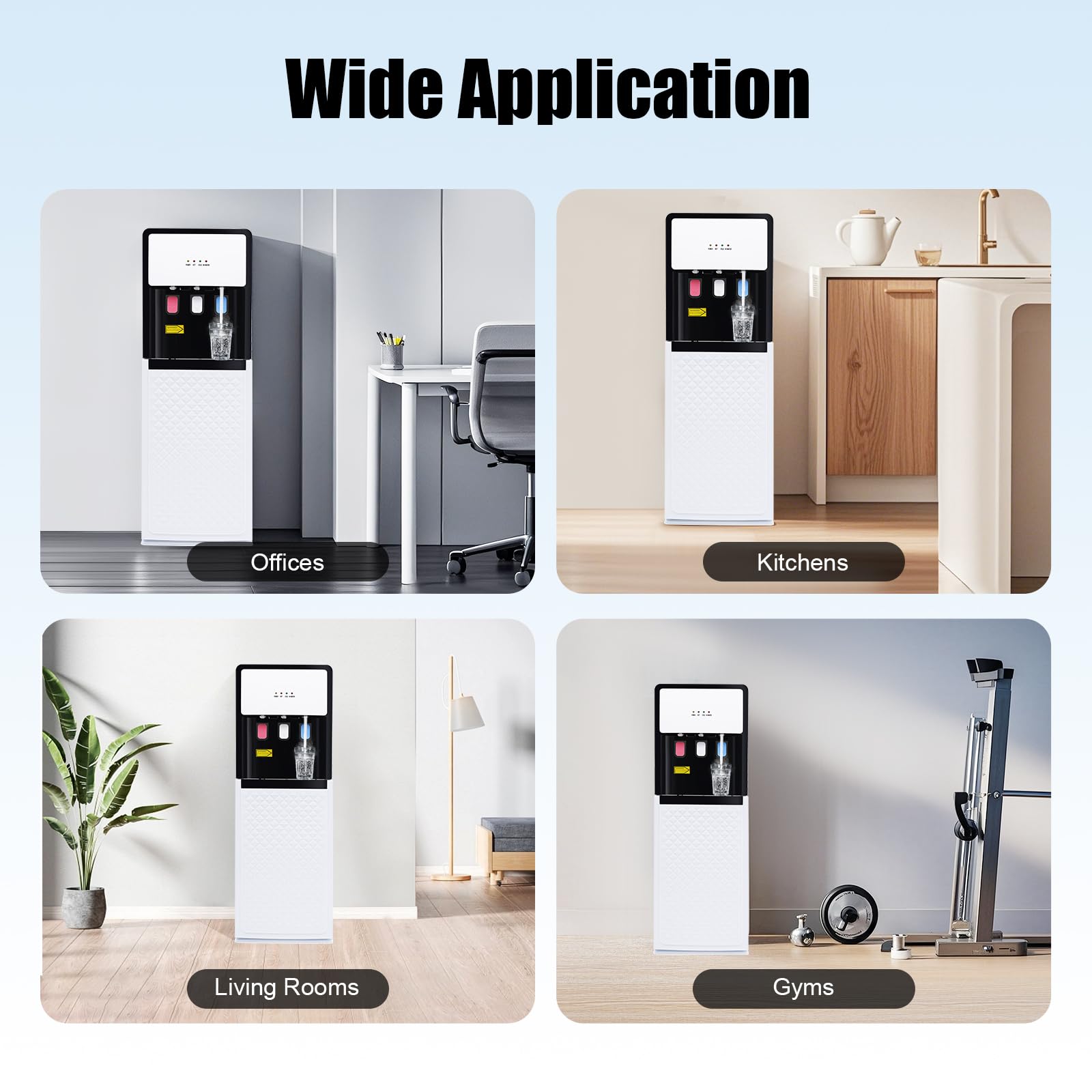 Distributeur d'eau électrique sur pied - Distributeur d'eau chaude froide - Double fonction - Distributeur d'eau chaude électrique sur pied - Pour la maison et le bureau - Avec protection de