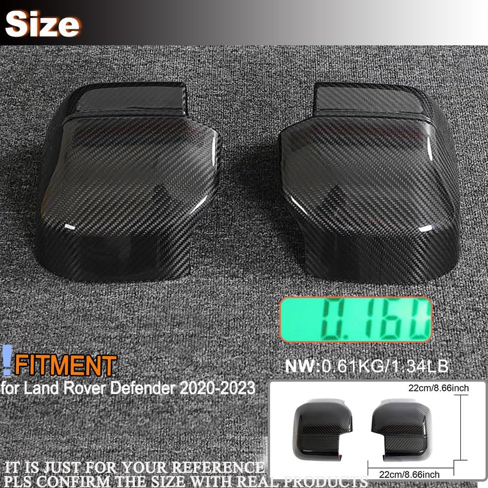 Dry Carbon Fiber Mirror Cover Caps for Land Rover Defender 2020-2023 Side Rearview Mirror Caps Exterior Outside Shell LHD Pair Add on Style Factory Outlet