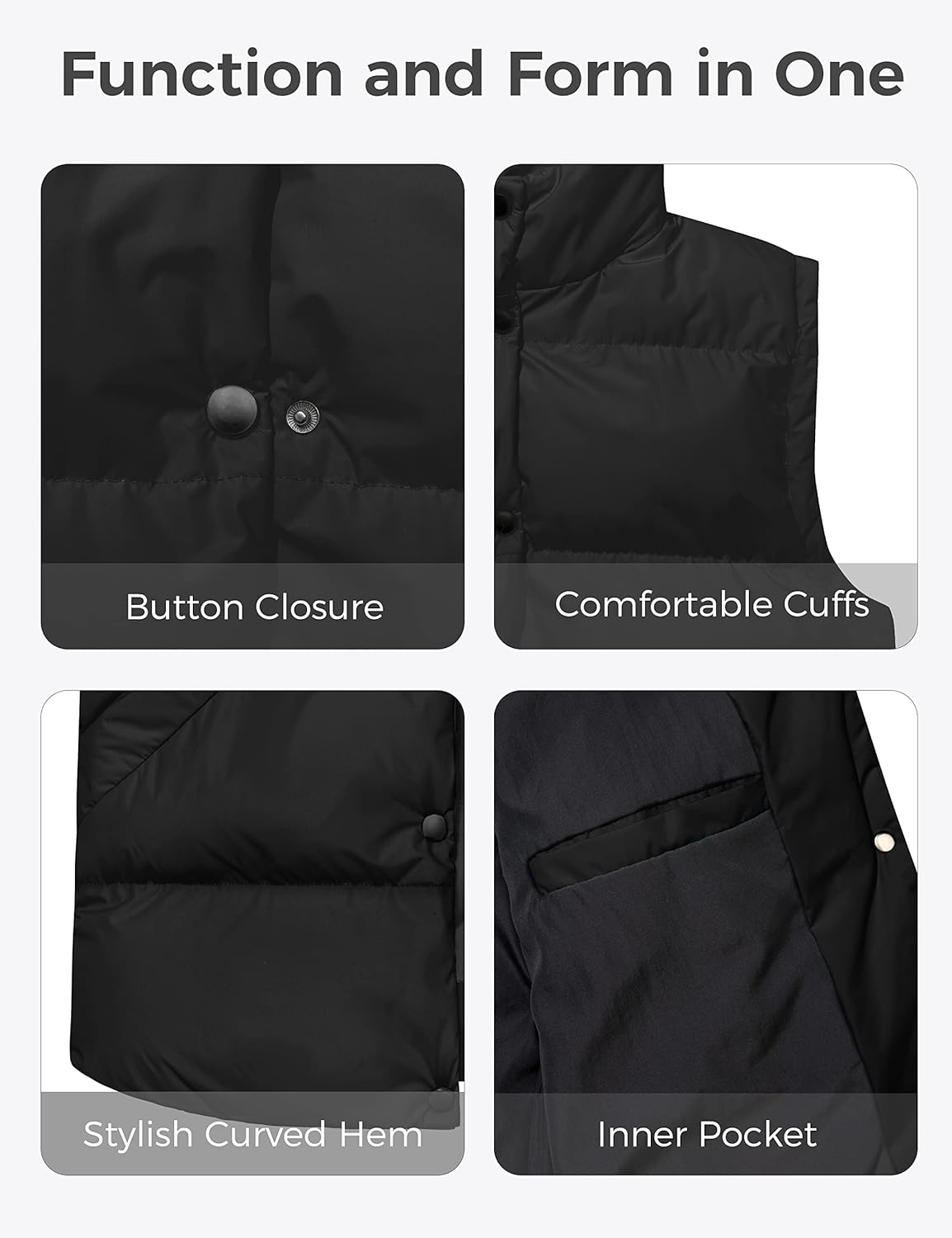 wantdo Women's Puffer Vests Thicken Winter Vest Outerwear Warm Puffy Vest - Image 5