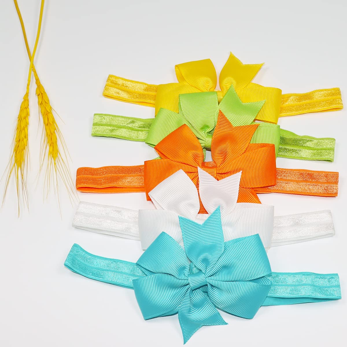 WillingTee Baby Girls Headbands 3" Grosgrain Ribbon Hair Bows Baby Headbands Hair Accessories for Baby Girls Infants Toddlers Newborn