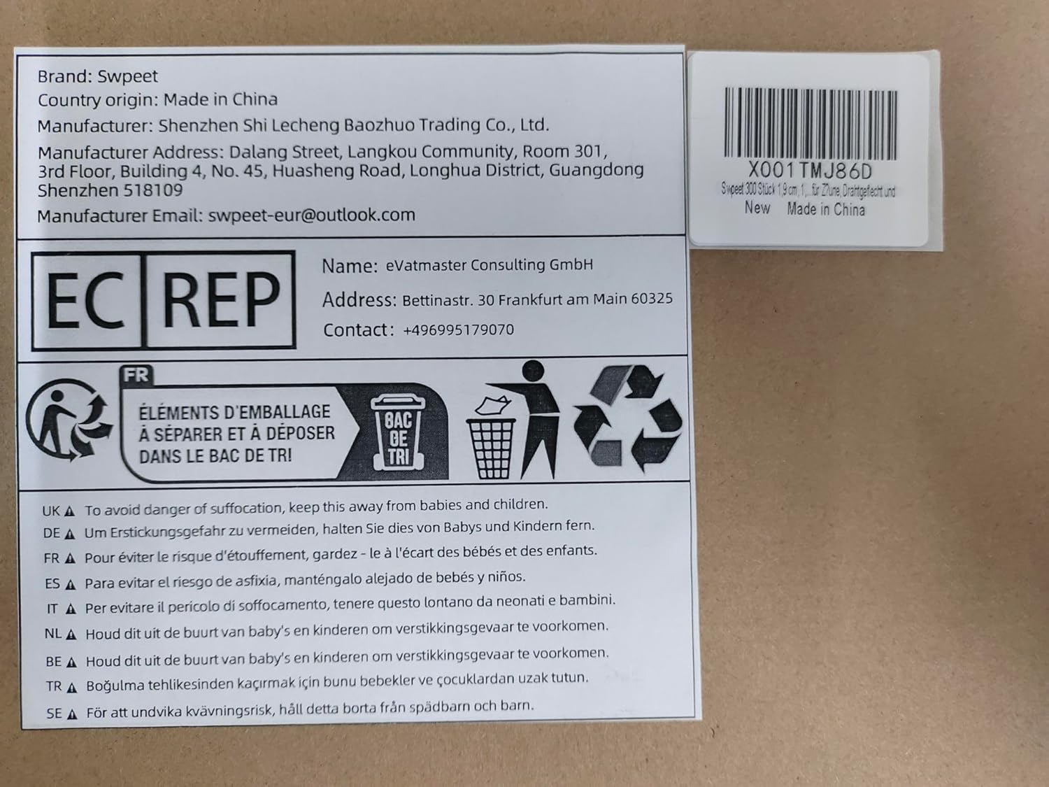 Swpeet 300Pcs 3/4" 5/6" 3/2" Steel Wire Staples Steel Fence Staple Assortment Kit, Concrete Metal Wire Twisting Fence, Fence Staple Nails, U Shaped Nails for Fencing, Wire Mesh and Woven Fencing