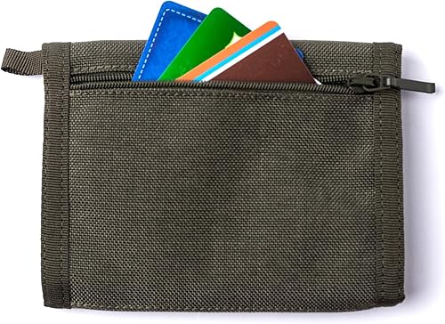 Vista 7 de Chameleon Billetera triple de nailon para hombre, tácticas militares, tarjetero para tarjetas de identificación, bolsillo frontal fino, de lona