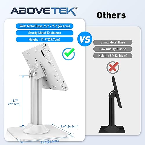 Miniatura 4 de AboveTEK Soporte antirrobo para quiosco para iPad  Soporte de seguridad para iPad POS y soporte de tableta con bloqueo  Base resistente, giro de