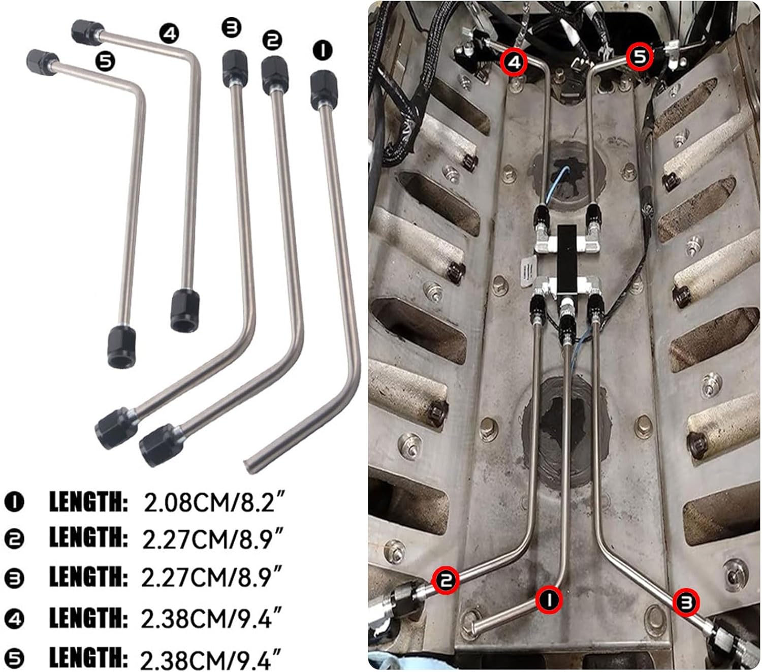 Stainless Steel Coolant Crossover LS Steam Vent Kit for LS1 LS2 LS3 LS6 LS7 LSX Engines, Compatible with Holley Hi Ram/Sniper, Edelbrock Pro-Flo XT/Victor Jr, Gen 3 Truck Intakes