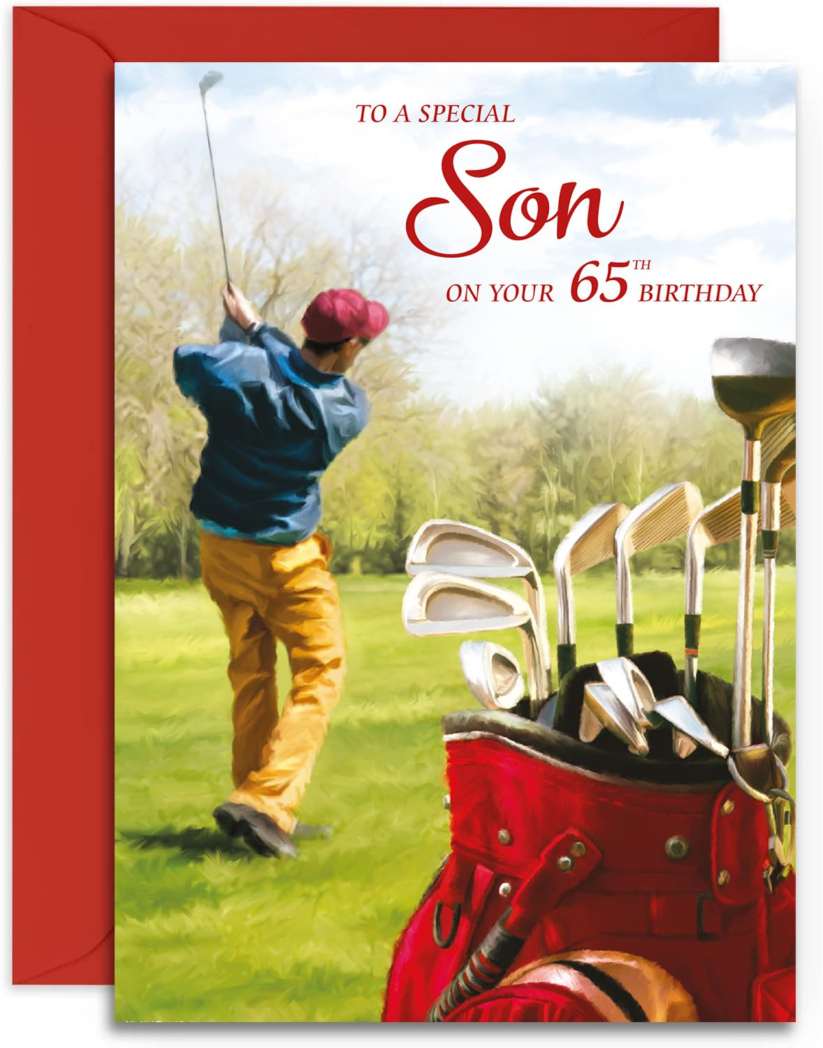 Geburtstagskarte Zum 65. Mit Golf-Motiv – A5, Hochglanz, Mit Umschlag
